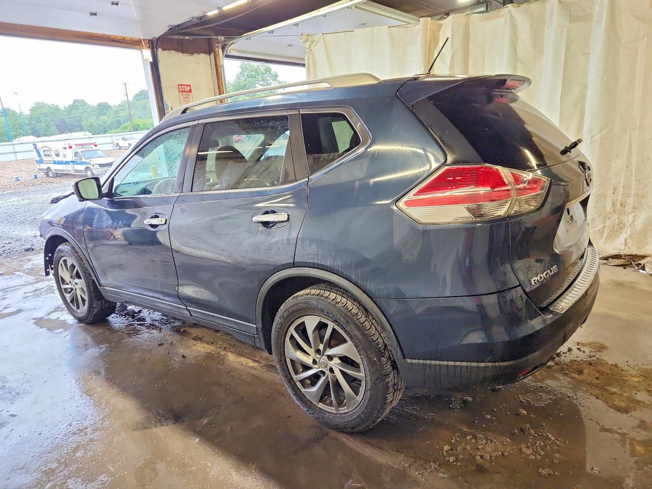 2015 Nissan Rogue Sl Blue vin: 5N1AT2MVXFC900291