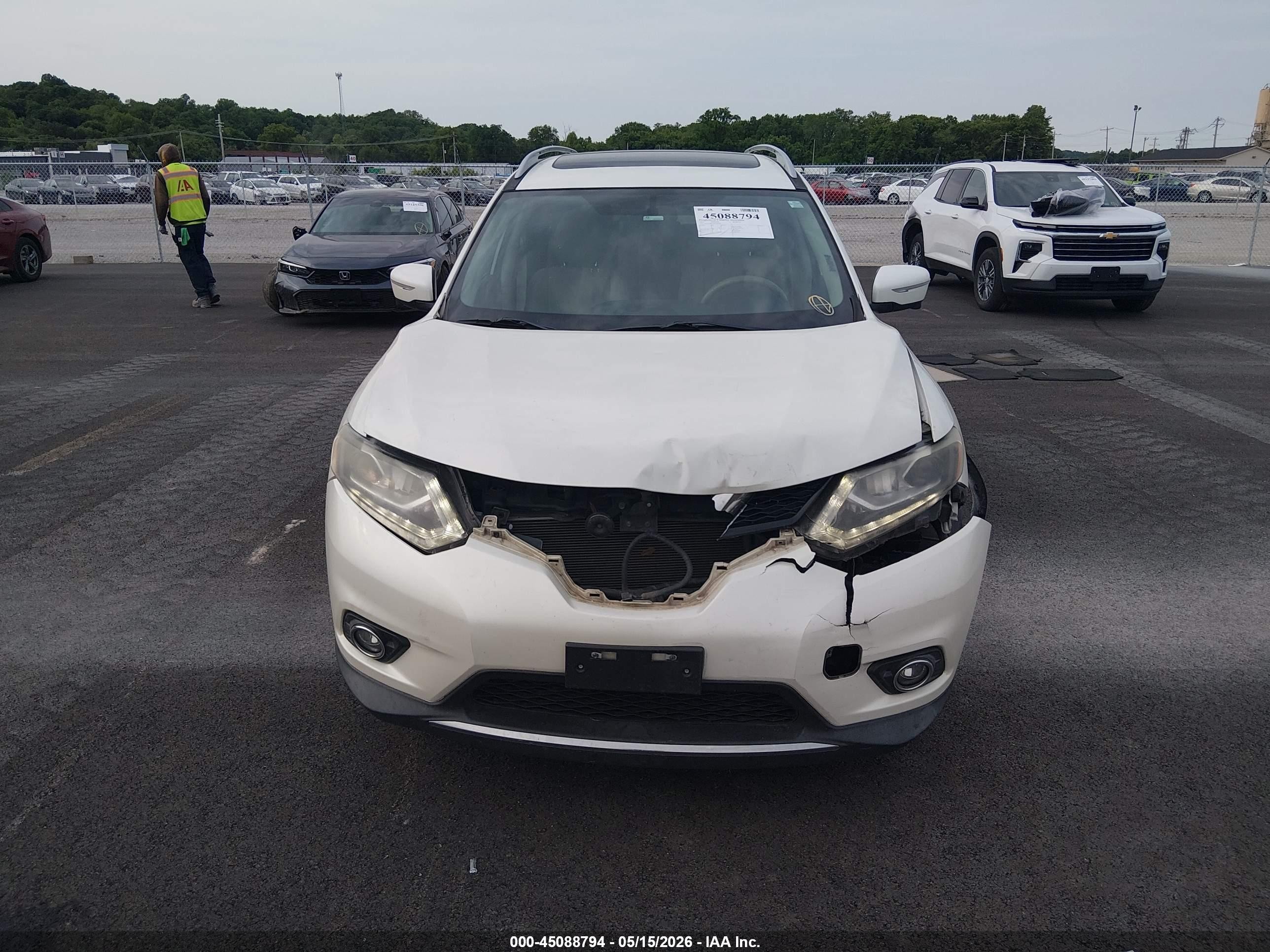 2015 Nissan Rogue Sl White vin: 5N1AT2MVXFC901750