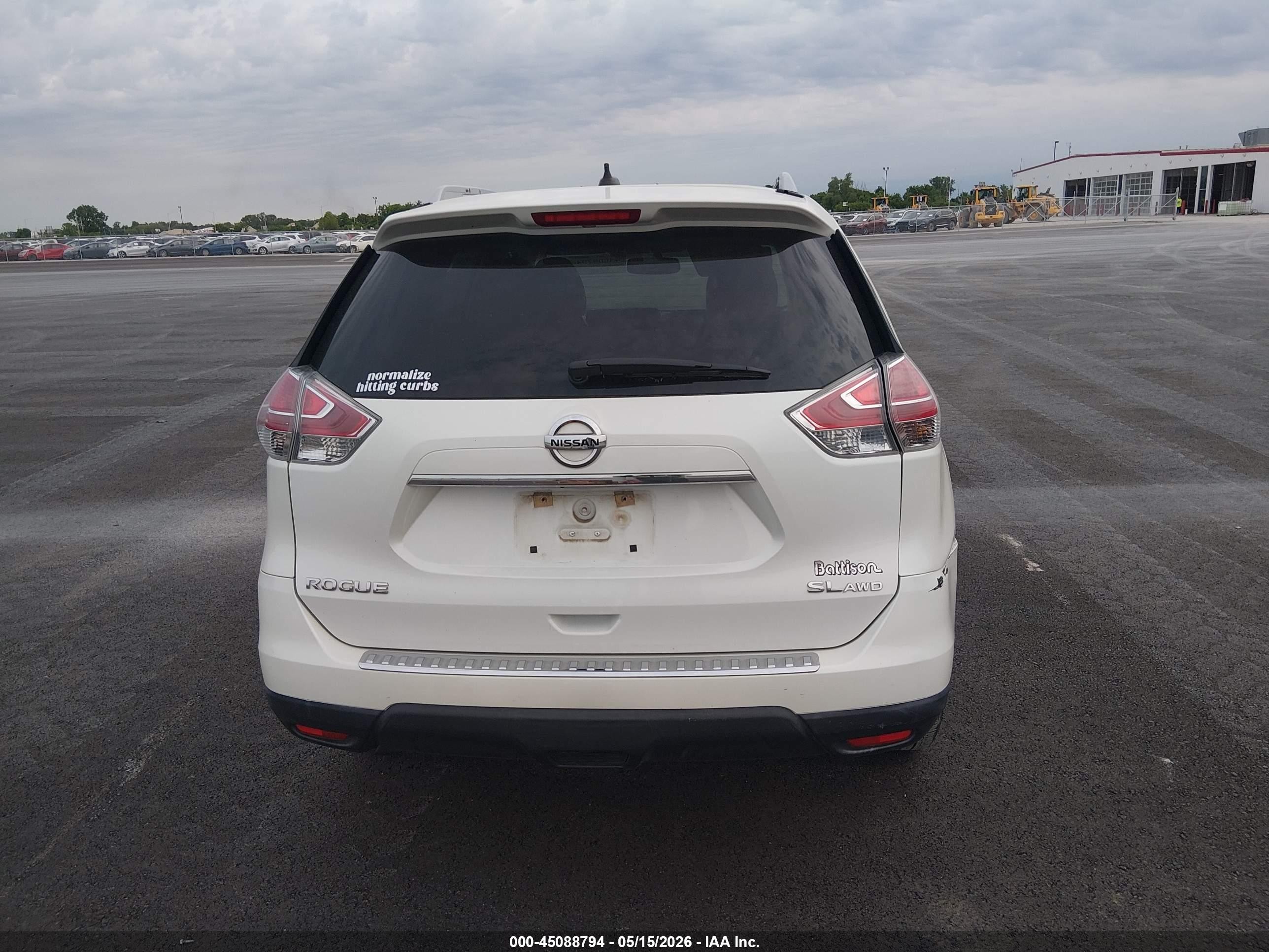 2015 Nissan Rogue Sl White vin: 5N1AT2MVXFC901750