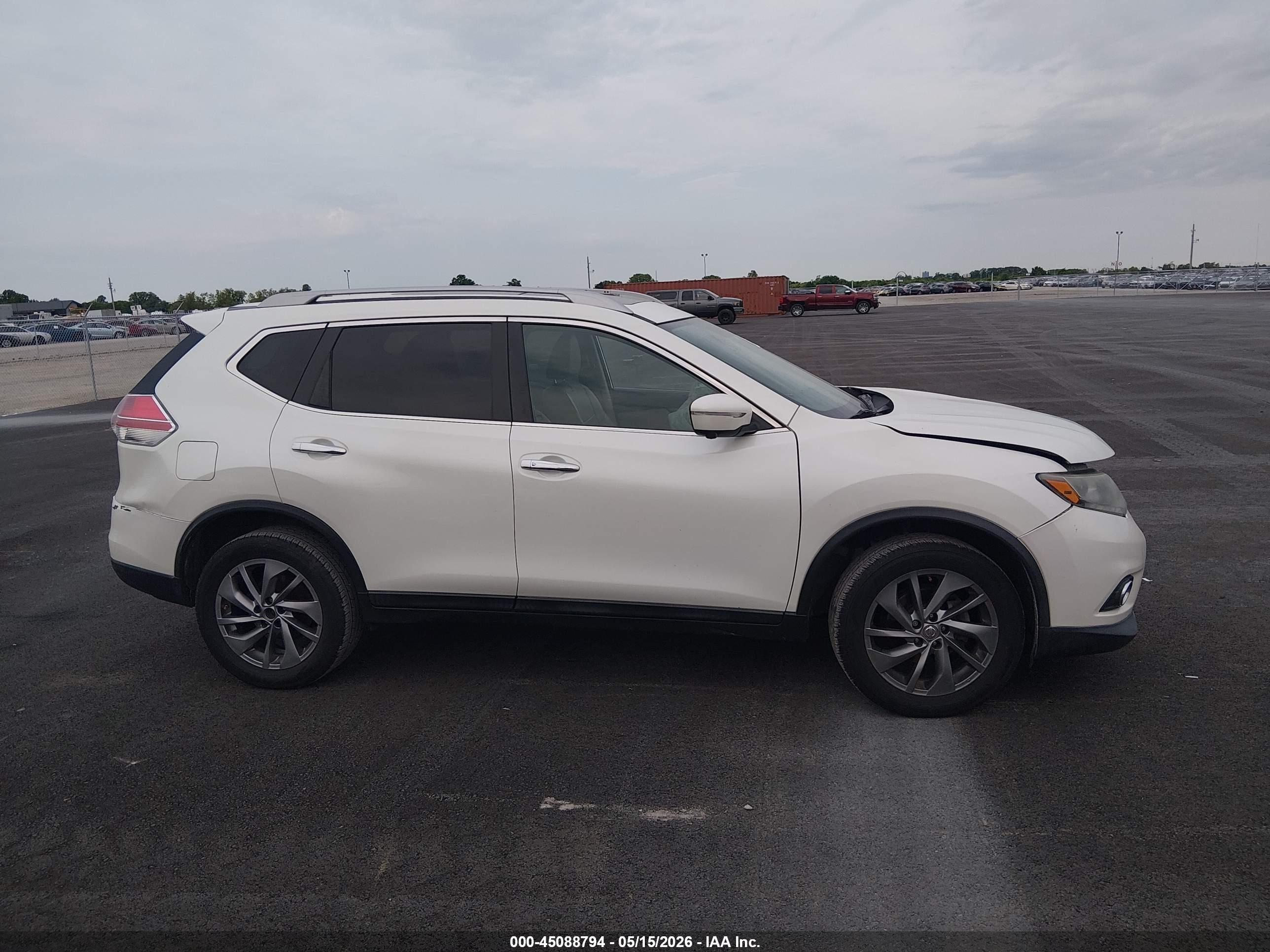 2015 Nissan Rogue Sl White vin: 5N1AT2MVXFC901750