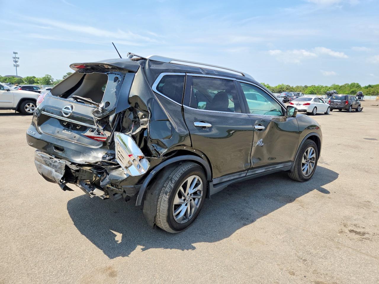 2015 Nissan Rogue Sl Зеленый vin: 5N1AT2MVXFC905779