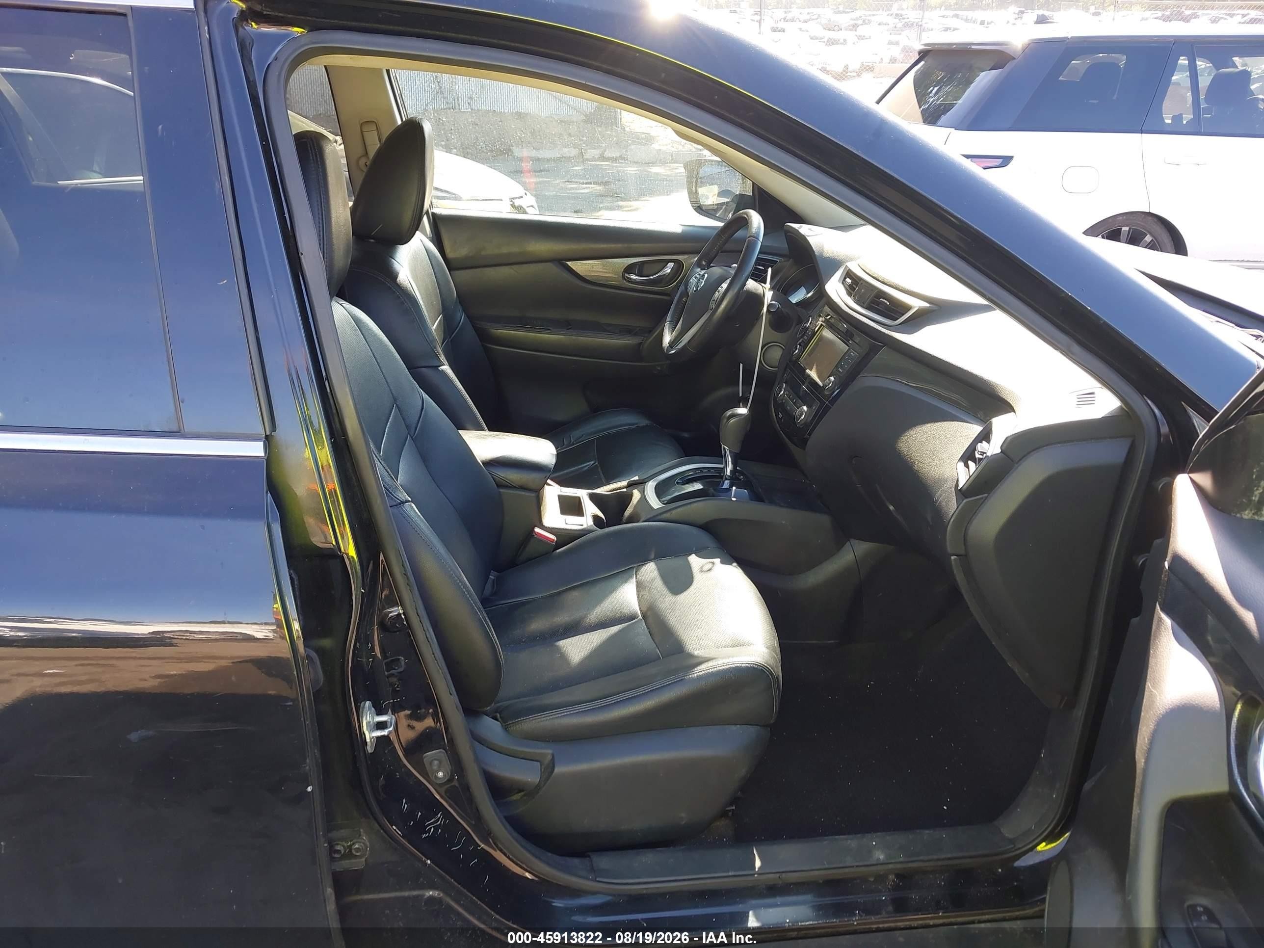 2015 Nissan Rogue Sl Black vin: 5N1AT2MVXFC907368