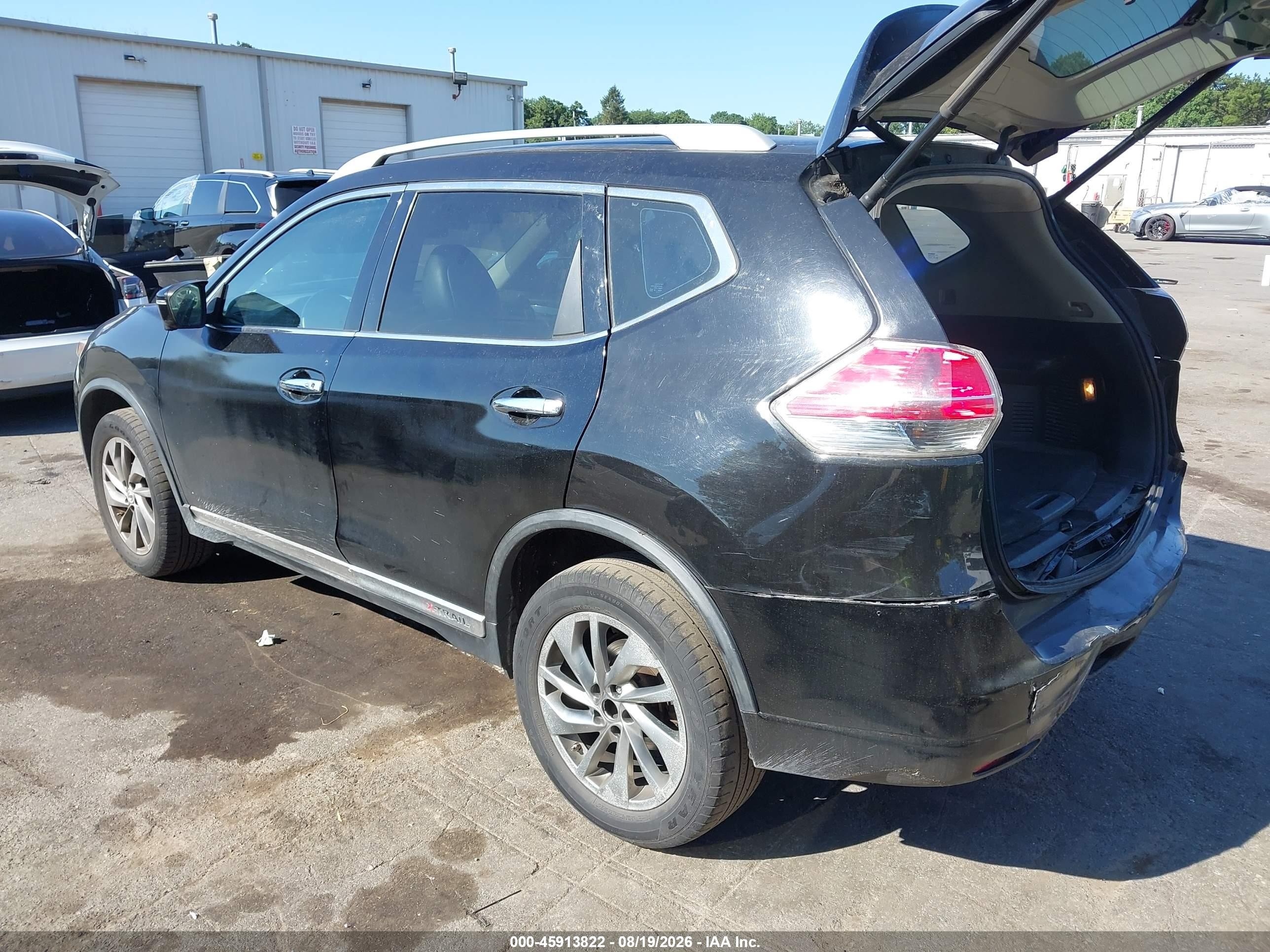 2015 Nissan Rogue Sl Black vin: 5N1AT2MVXFC907368