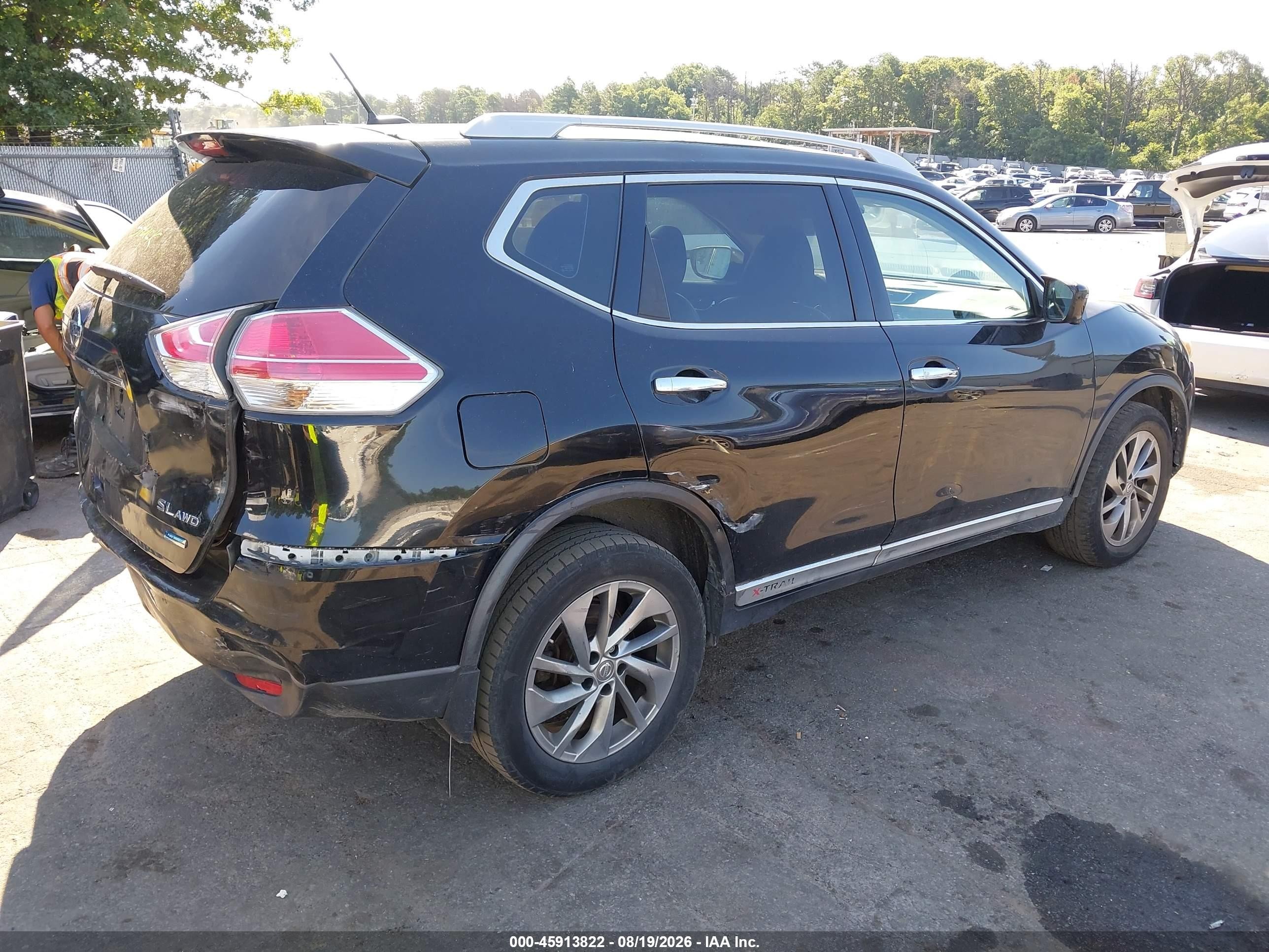 2015 Nissan Rogue Sl Black vin: 5N1AT2MVXFC907368