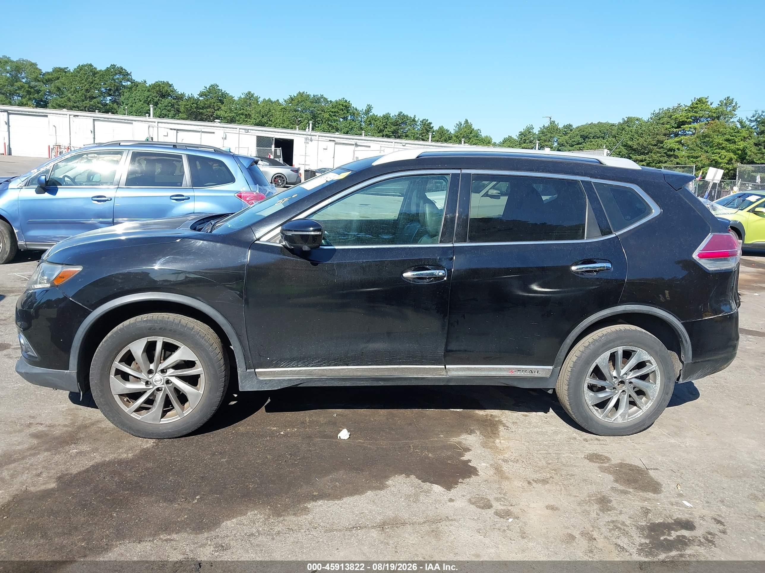 2015 Nissan Rogue Sl Black vin: 5N1AT2MVXFC907368