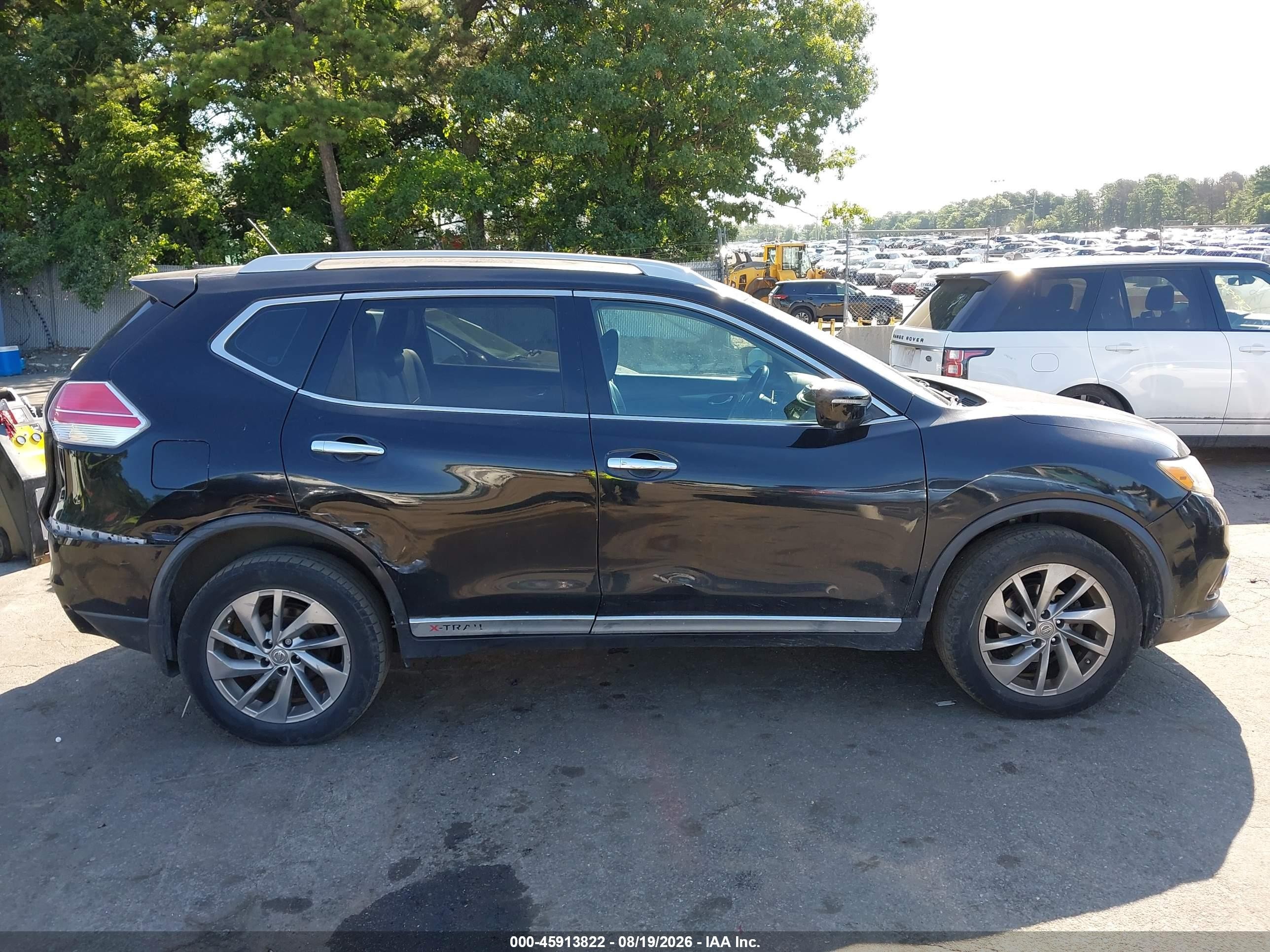 2015 Nissan Rogue Sl Black vin: 5N1AT2MVXFC907368