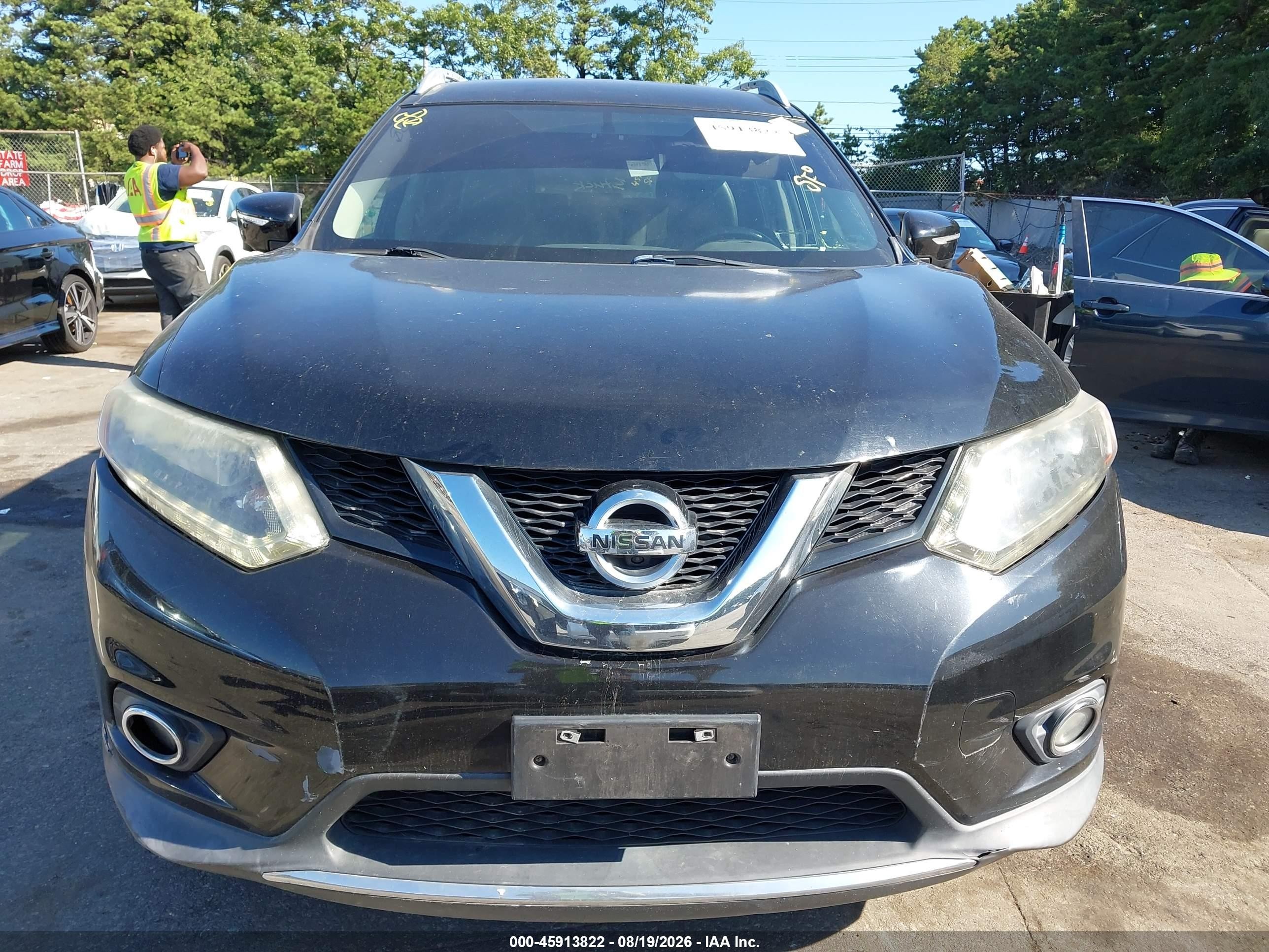 2015 Nissan Rogue Sl Black vin: 5N1AT2MVXFC907368