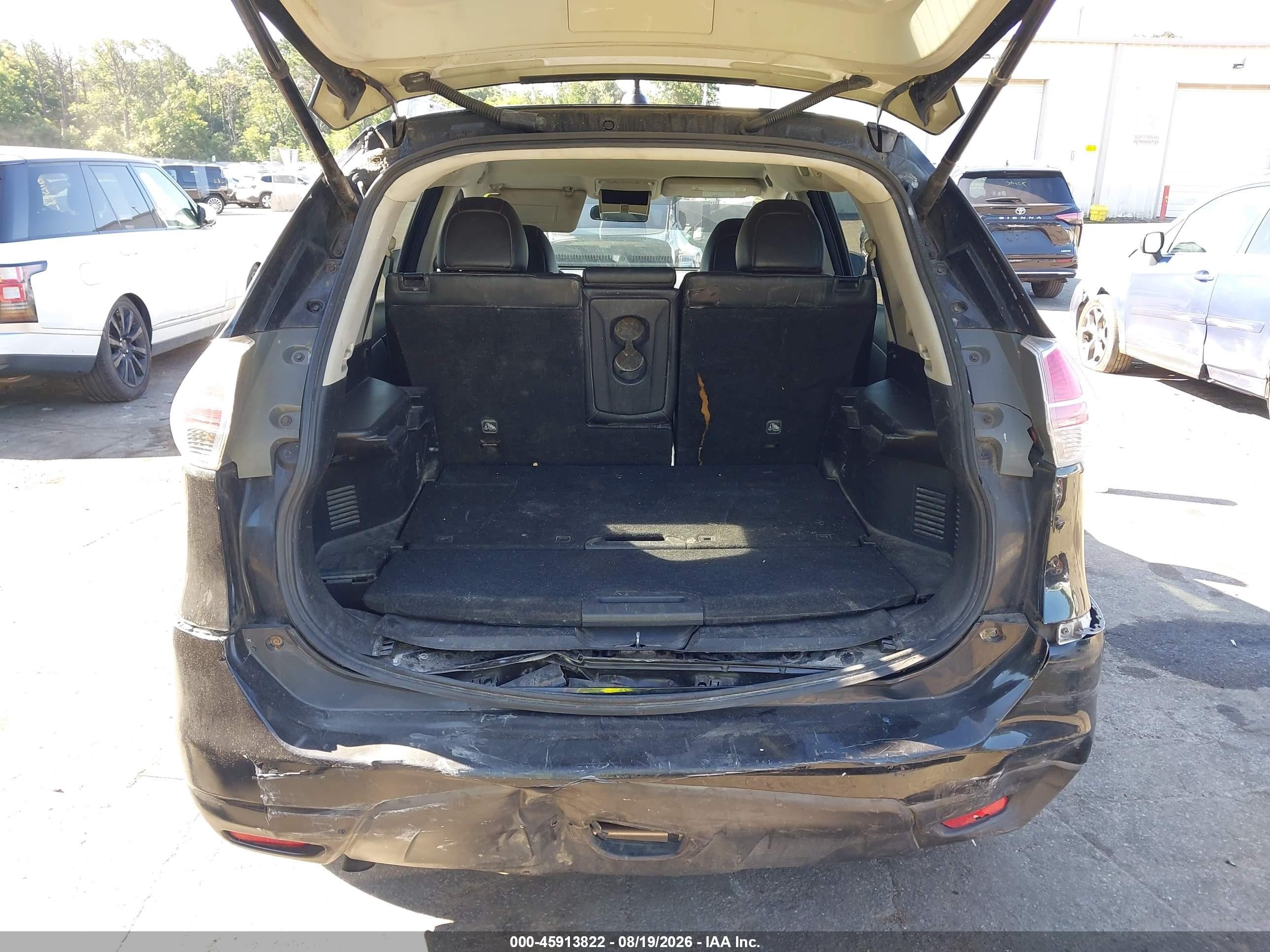 2015 Nissan Rogue Sl Black vin: 5N1AT2MVXFC907368