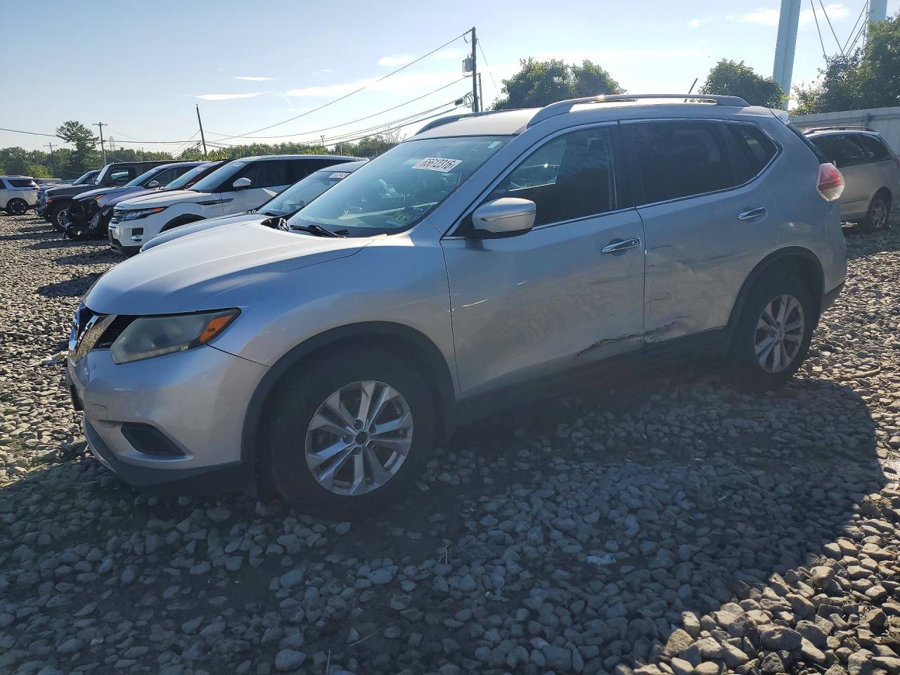 2015 Nissan Rogue Sv Silver vin: 5N1AT2MVXFC912716