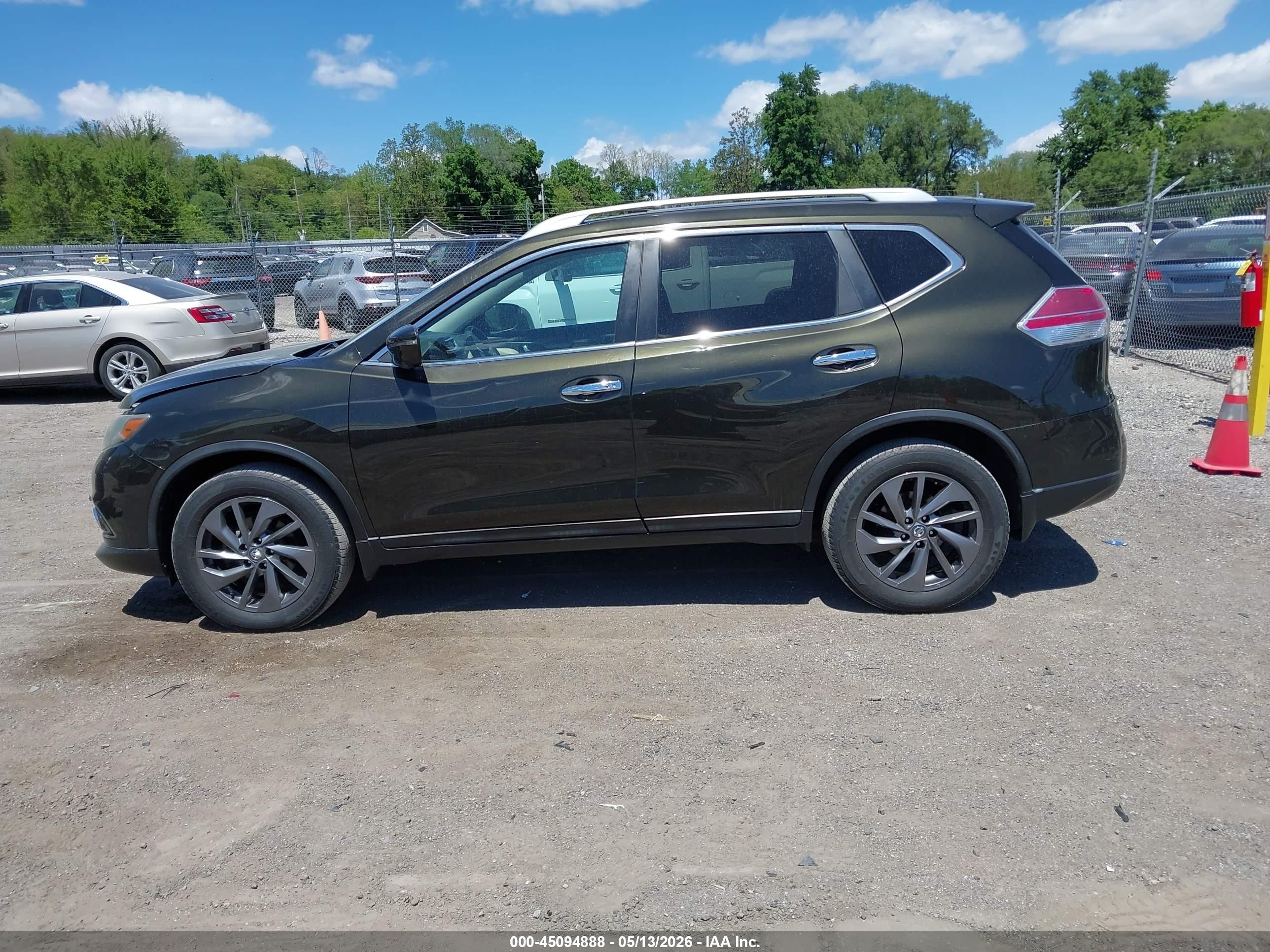2016 Nissan Rogue Sl Зеленый vin: 5N1AT2MVXGC769624