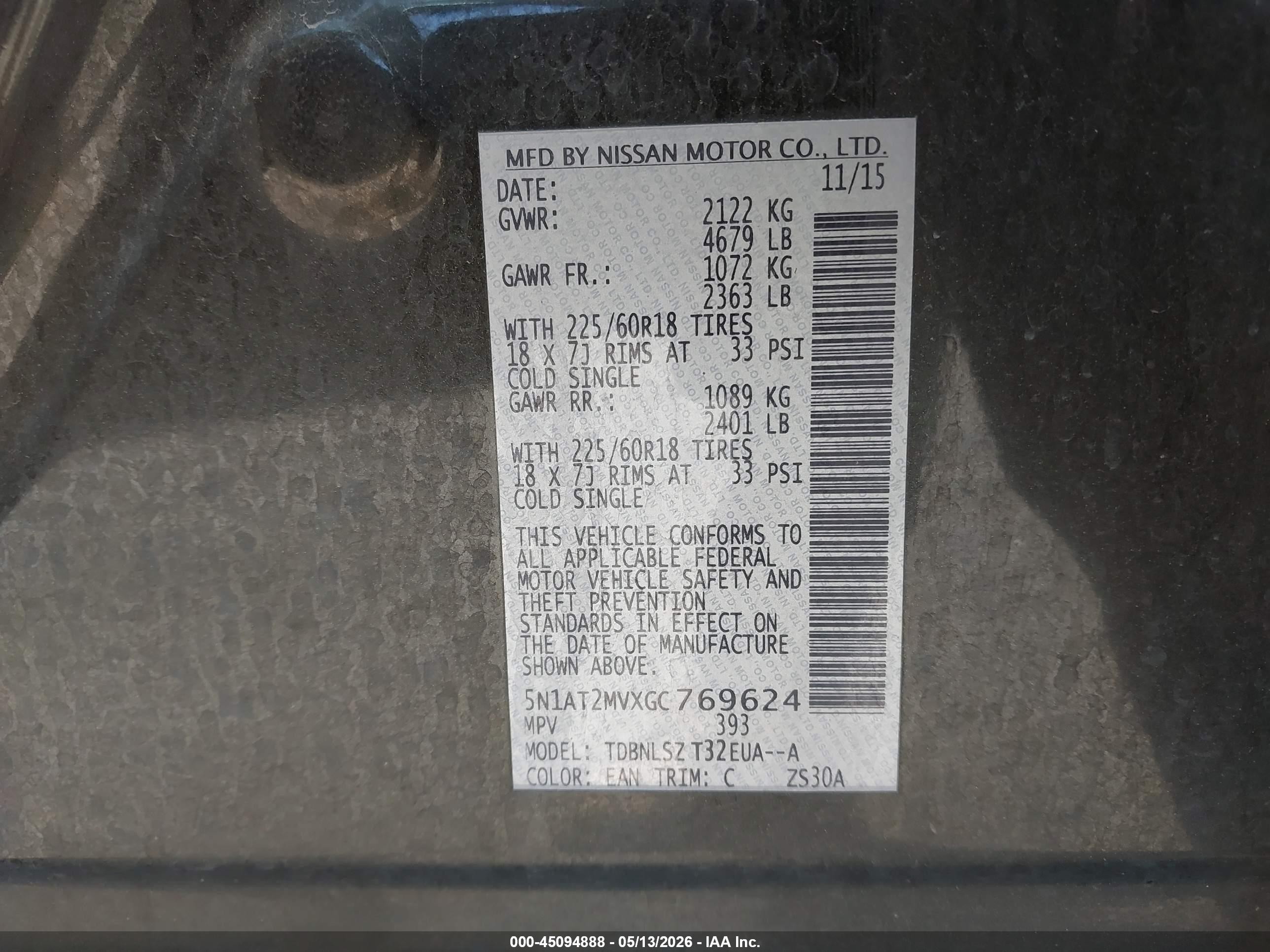 2016 Nissan Rogue Sl Зеленый vin: 5N1AT2MVXGC769624