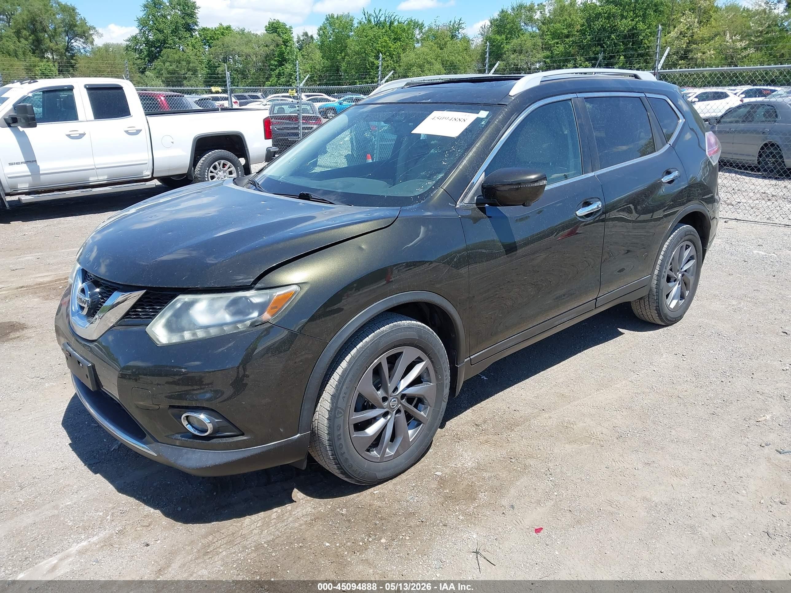 2016 Nissan Rogue Sl Зеленый vin: 5N1AT2MVXGC769624