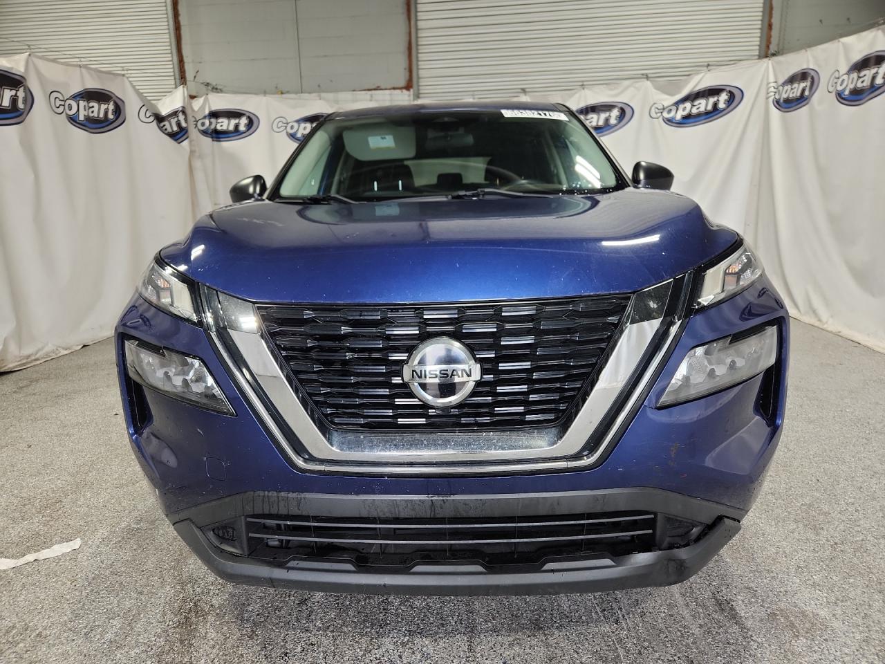 2021 Nissan Rogue S Blue vin: 5N1AT3AB1MC796576 Damage: Front Bumper/Cover, Scraped, 1 To 2 Inches