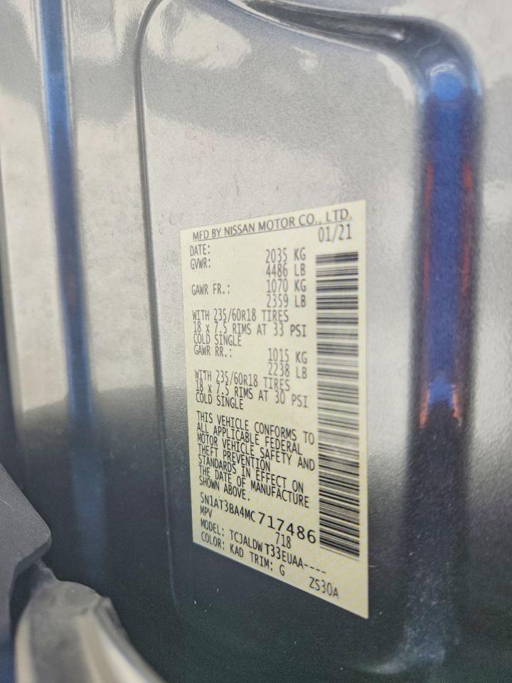 2021 Nissan Rogue Sv Gray vin: 5N1AT3BA4MC717486
