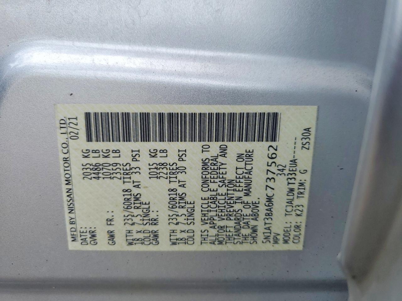 2021 Nissan Rogue Sv Silver vin: 5N1AT3BA6MC737562