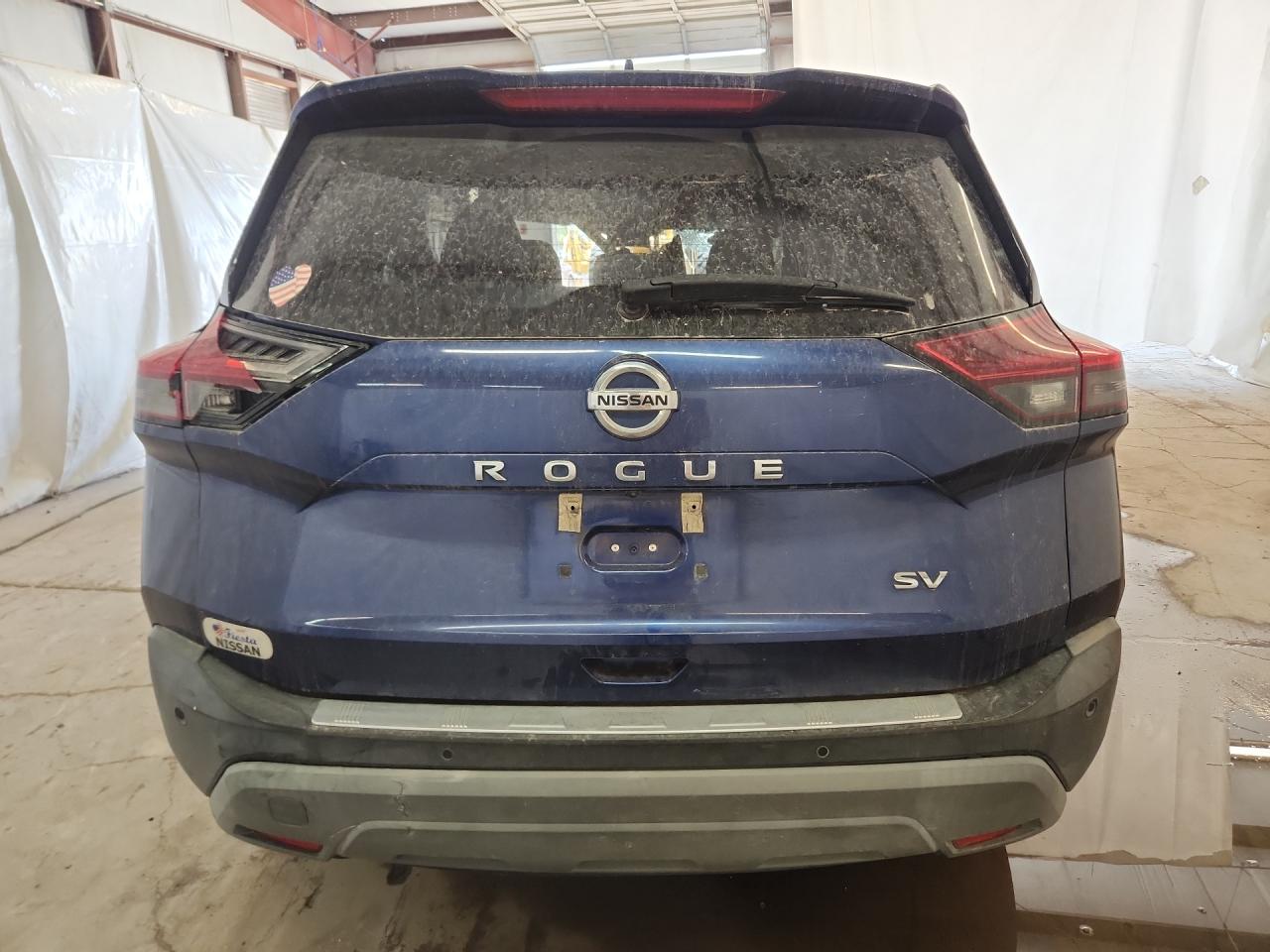 2021 Nissan Rogue Sv Blue vin: 5N1AT3BA9MC725051 Damage: Rear Bumper, Gouged, 2 To 3 Inches