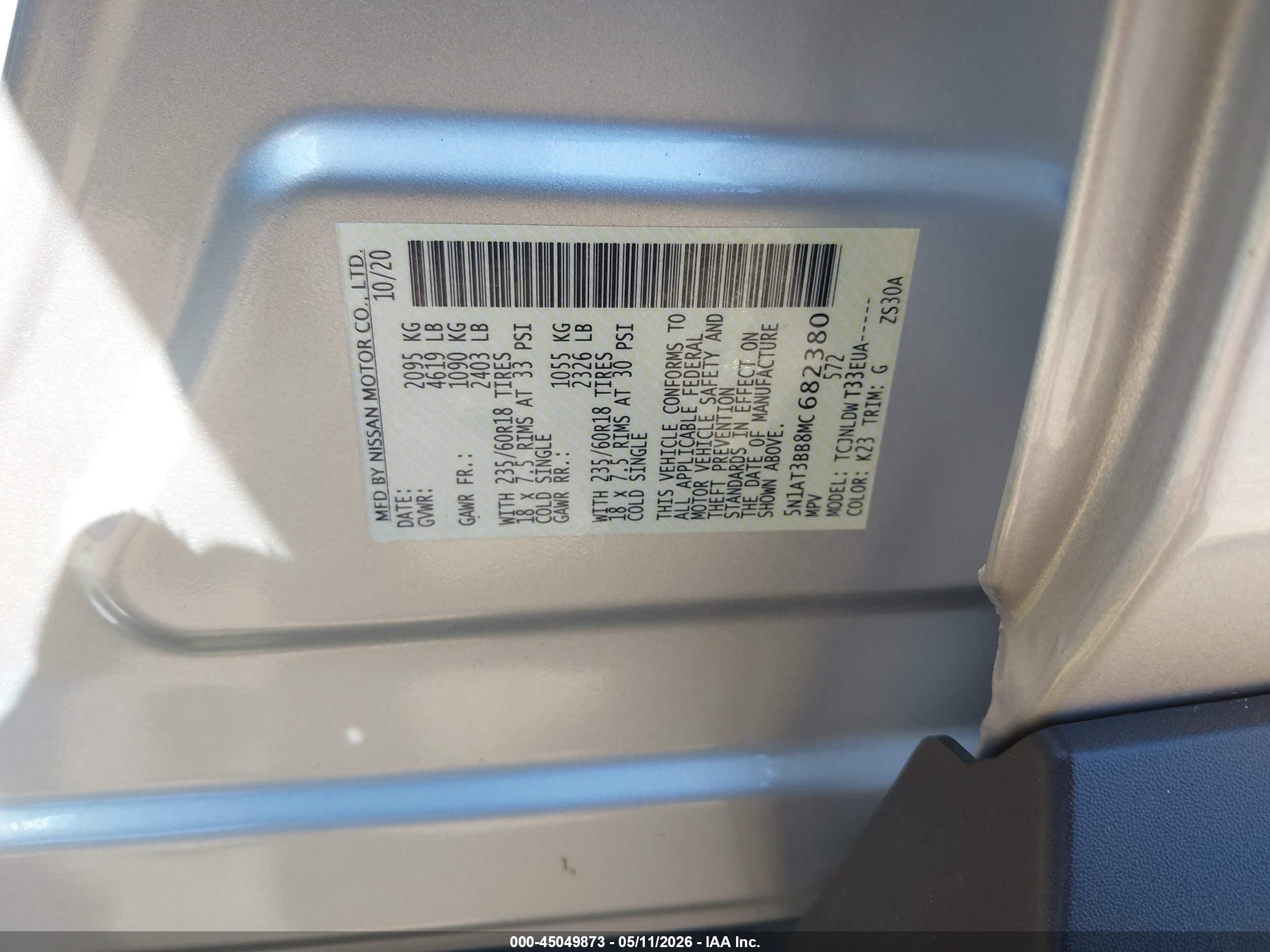2021 Nissan Rogue Sv Intelligent Awd Silver vin: 5N1AT3BB8MC682380