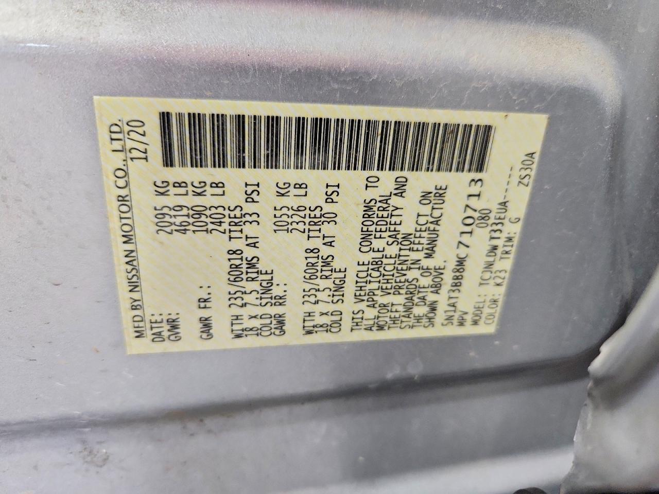 2021 Nissan Rogue Sv Silver vin: 5N1AT3BB8MC710713