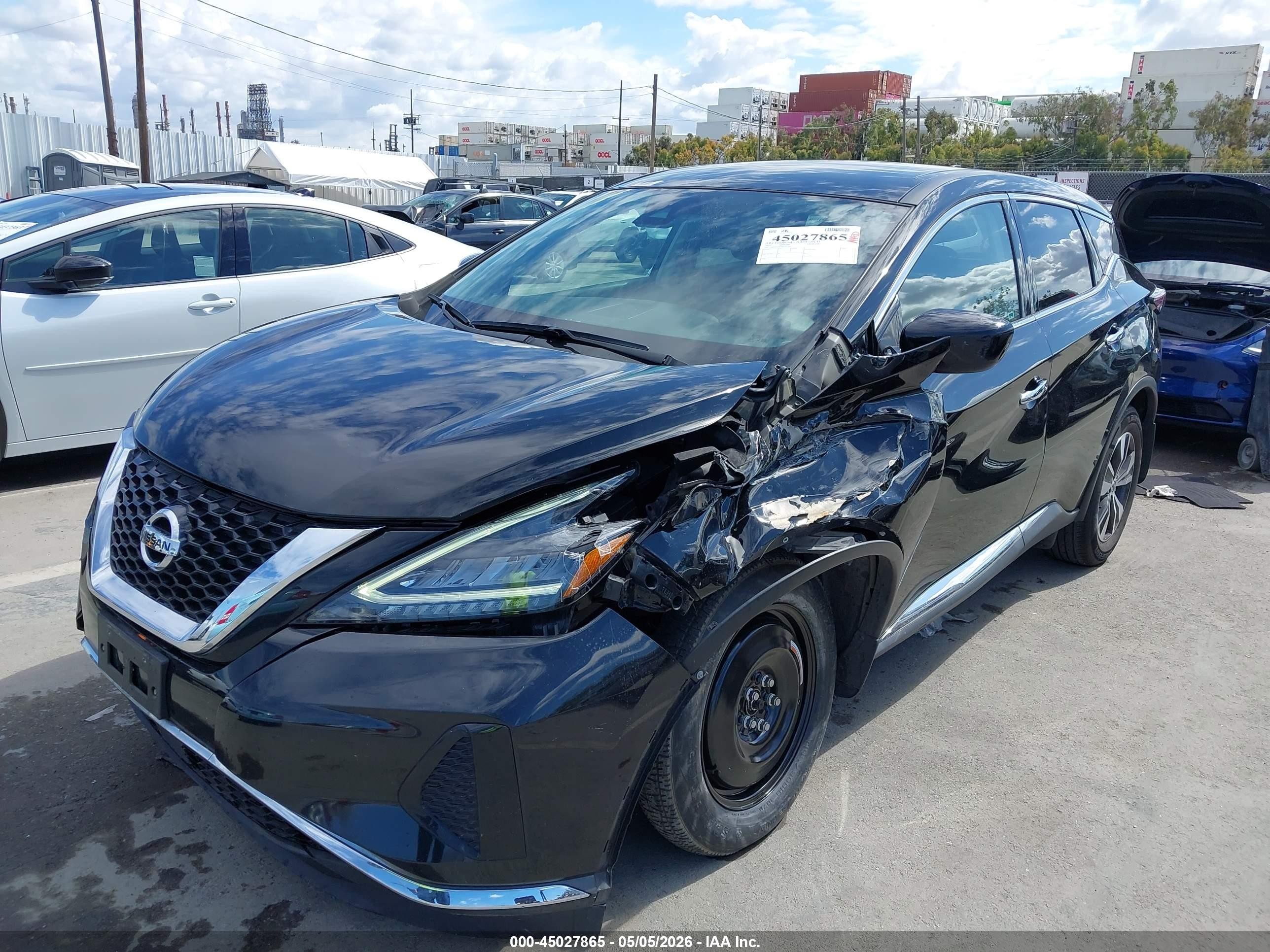 2022 Nissan Murano S Intelligent Awd Black vin: 5N1AZ2AS7NC129599