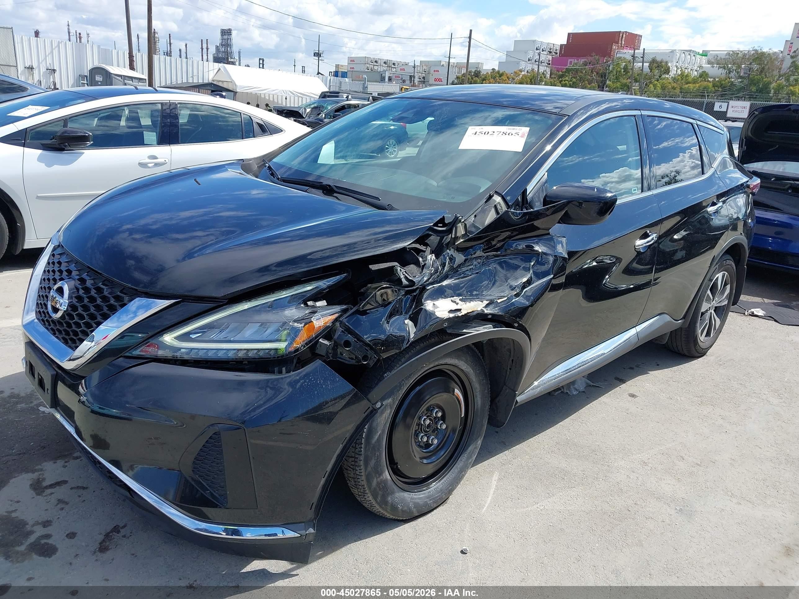 2022 Nissan Murano S Intelligent Awd Black vin: 5N1AZ2AS7NC129599