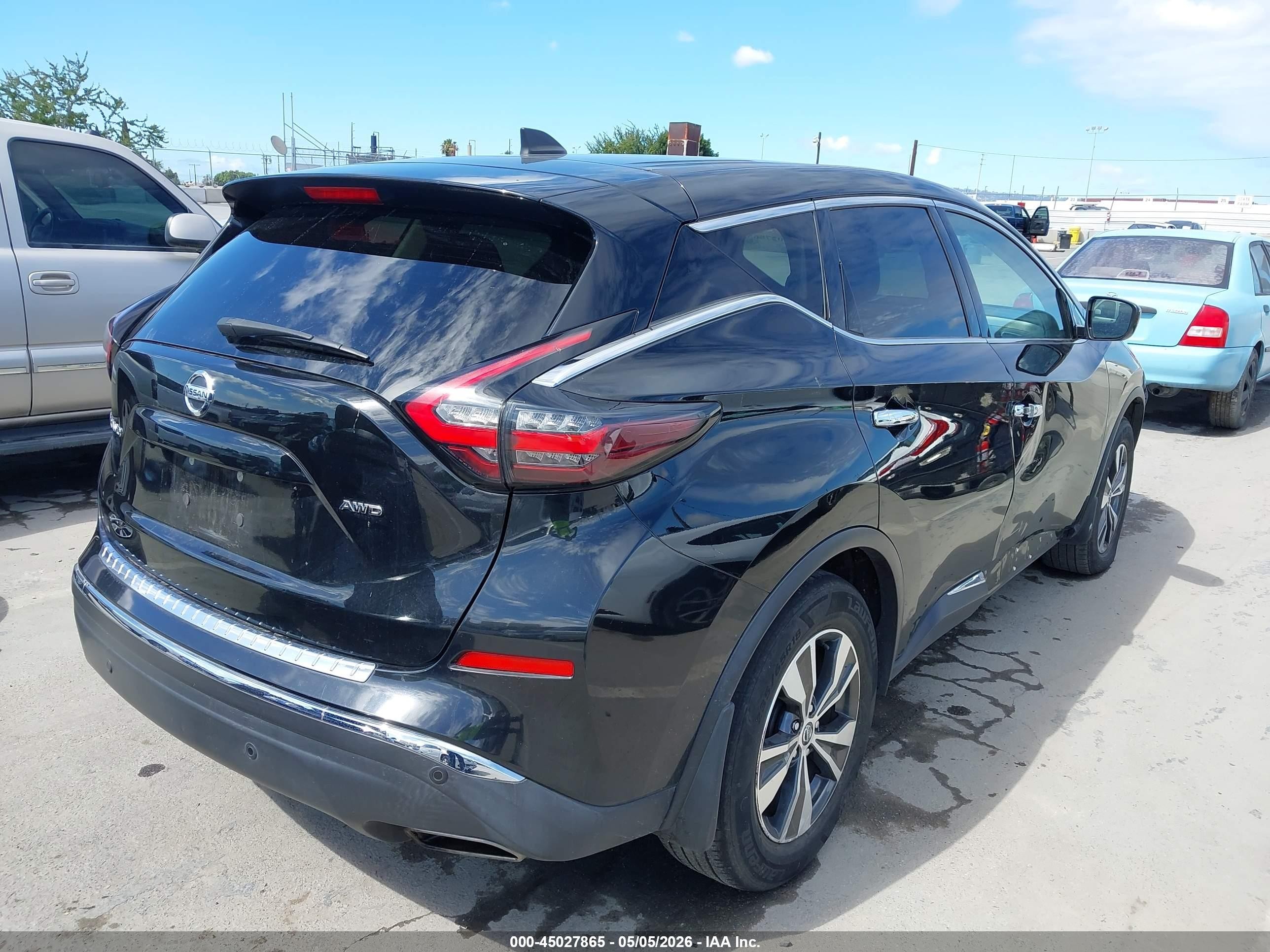 2022 Nissan Murano S Intelligent Awd Black vin: 5N1AZ2AS7NC129599