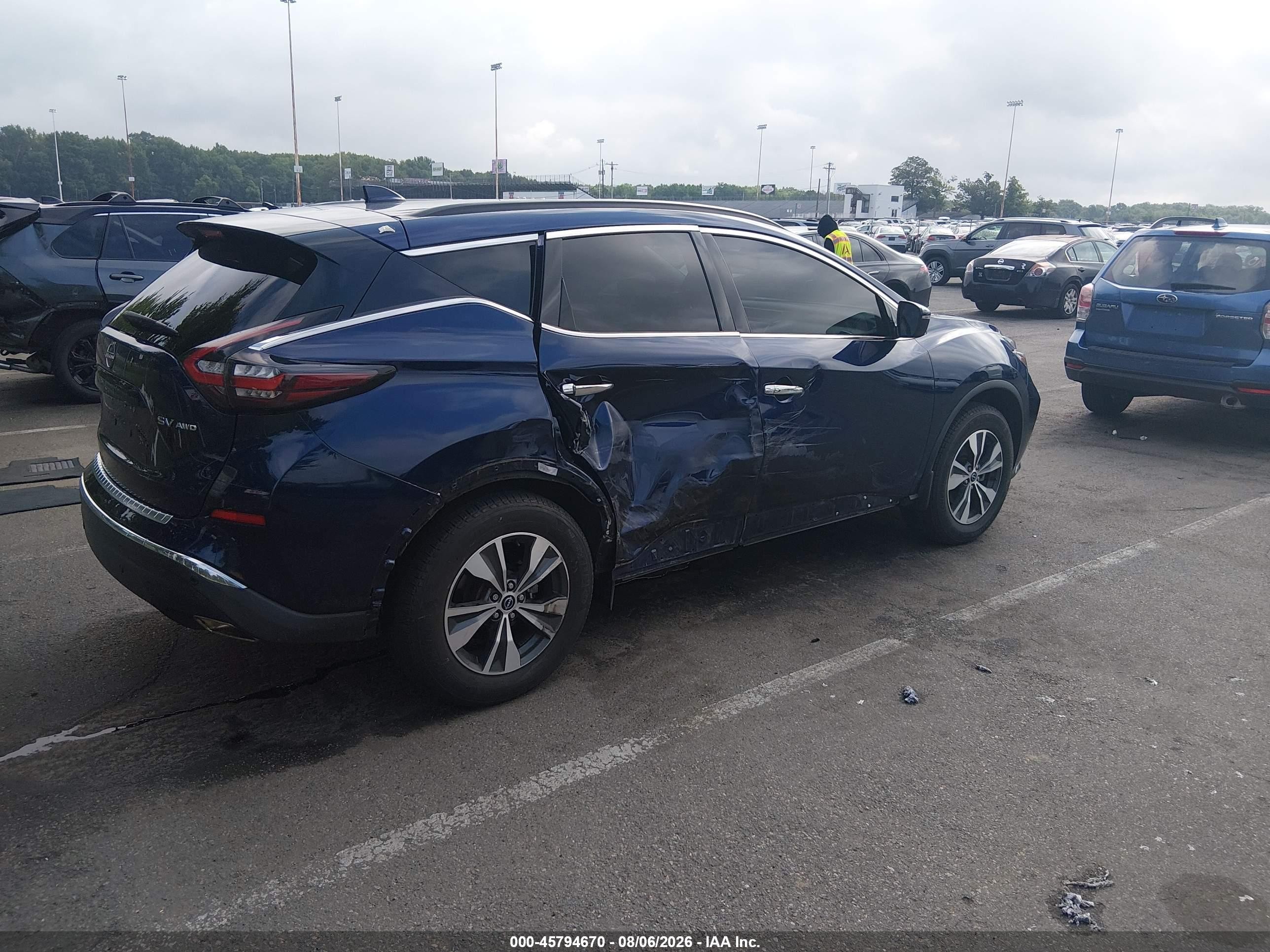 2023 Nissan Murano Sv Intelligent Awd Dark Blue vin: 5N1AZ2BS0PC106909