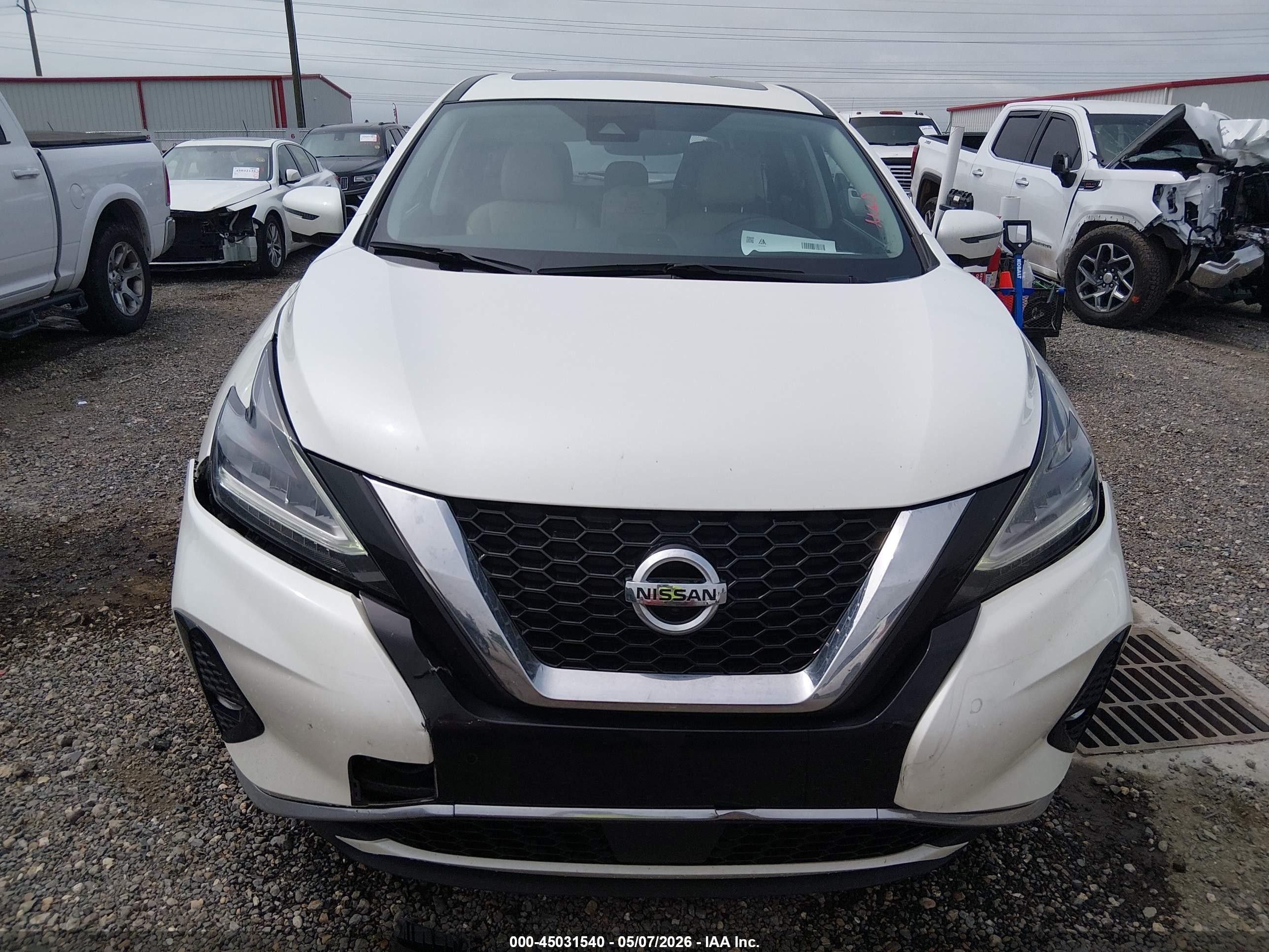2021 Nissan Murano Sl Fwd White vin: 5N1AZ2CJ8MC108683