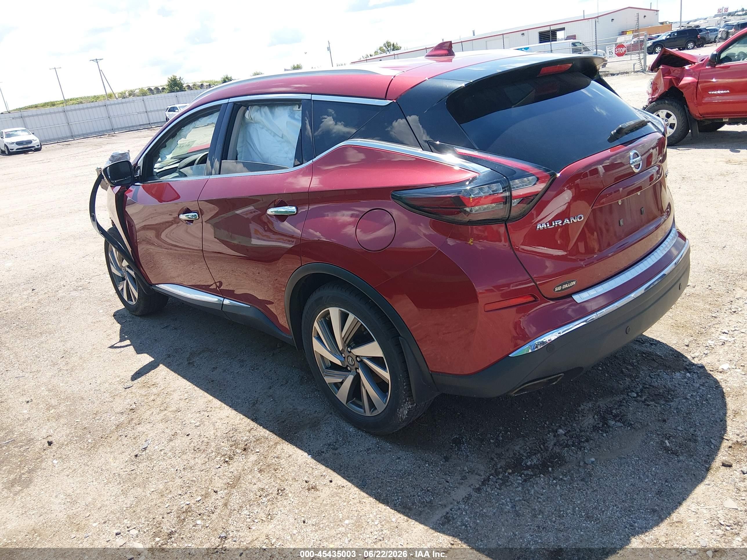 2020 Nissan Murano Sl Intelligent Awd Red vin: 5N1AZ2CSXLN126534
