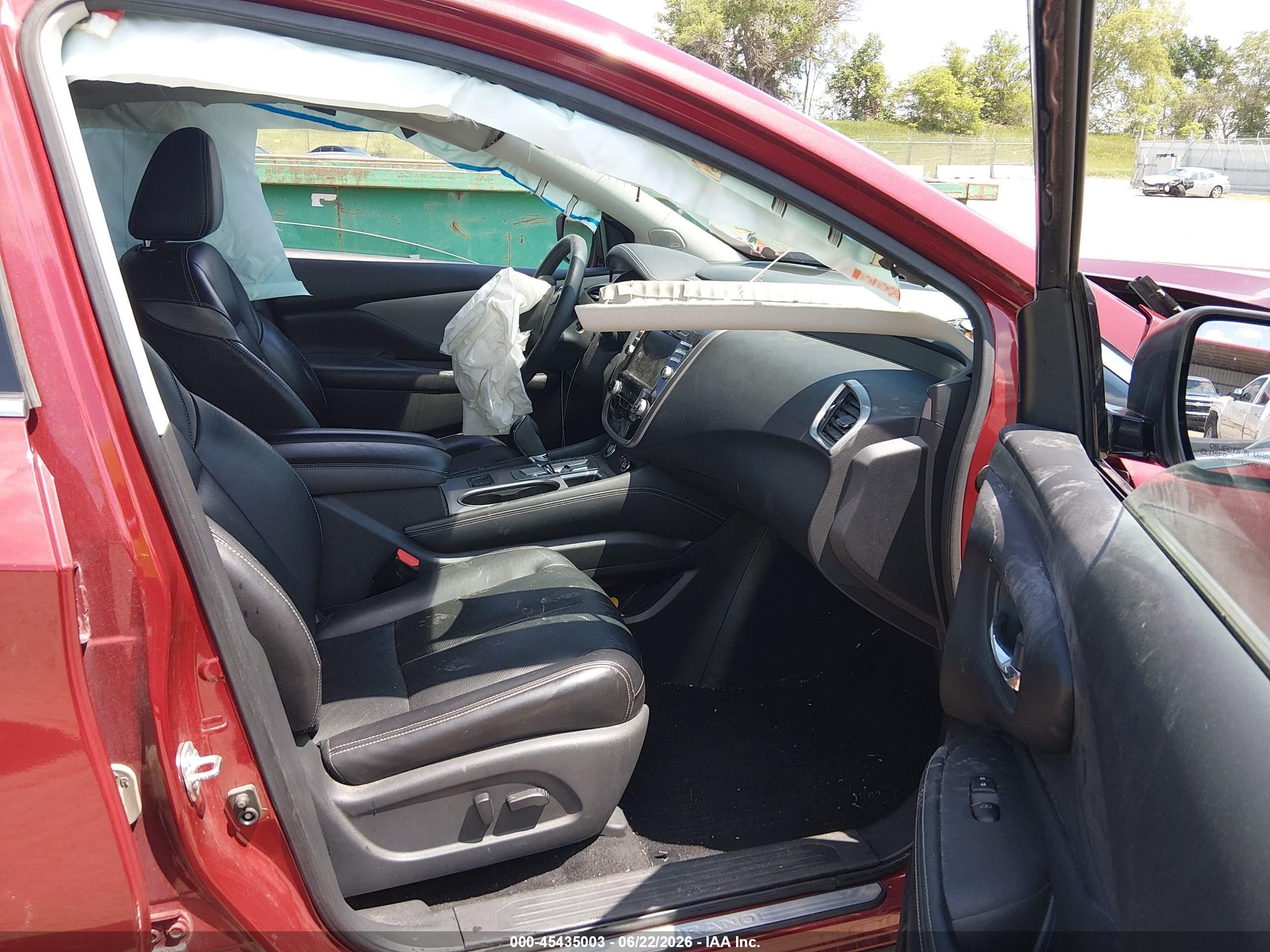 2020 Nissan Murano Sl Intelligent Awd Red vin: 5N1AZ2CSXLN126534