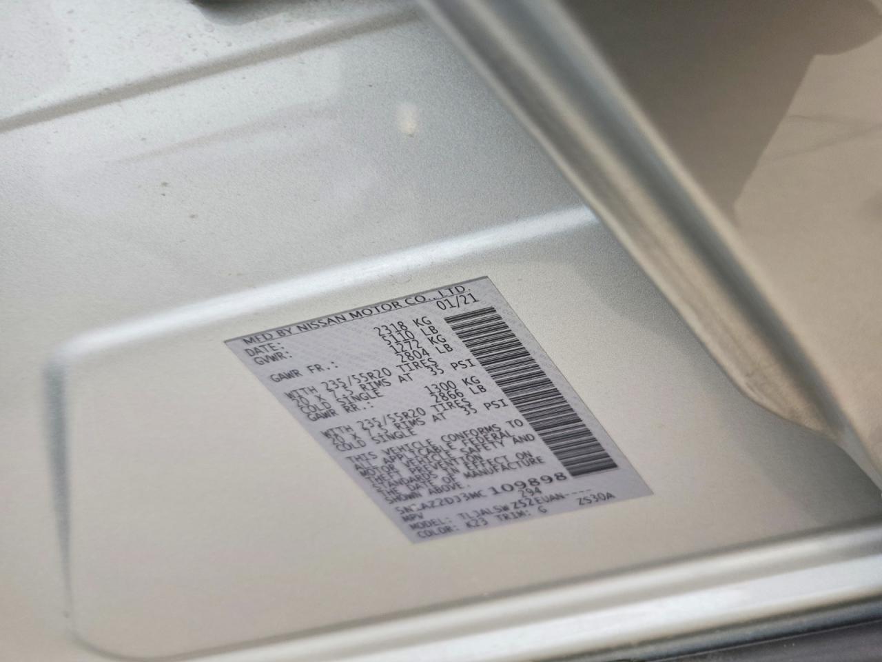 2021 Nissan Murano Platinum Silver vin: 5N1AZ2DJ3MC109898