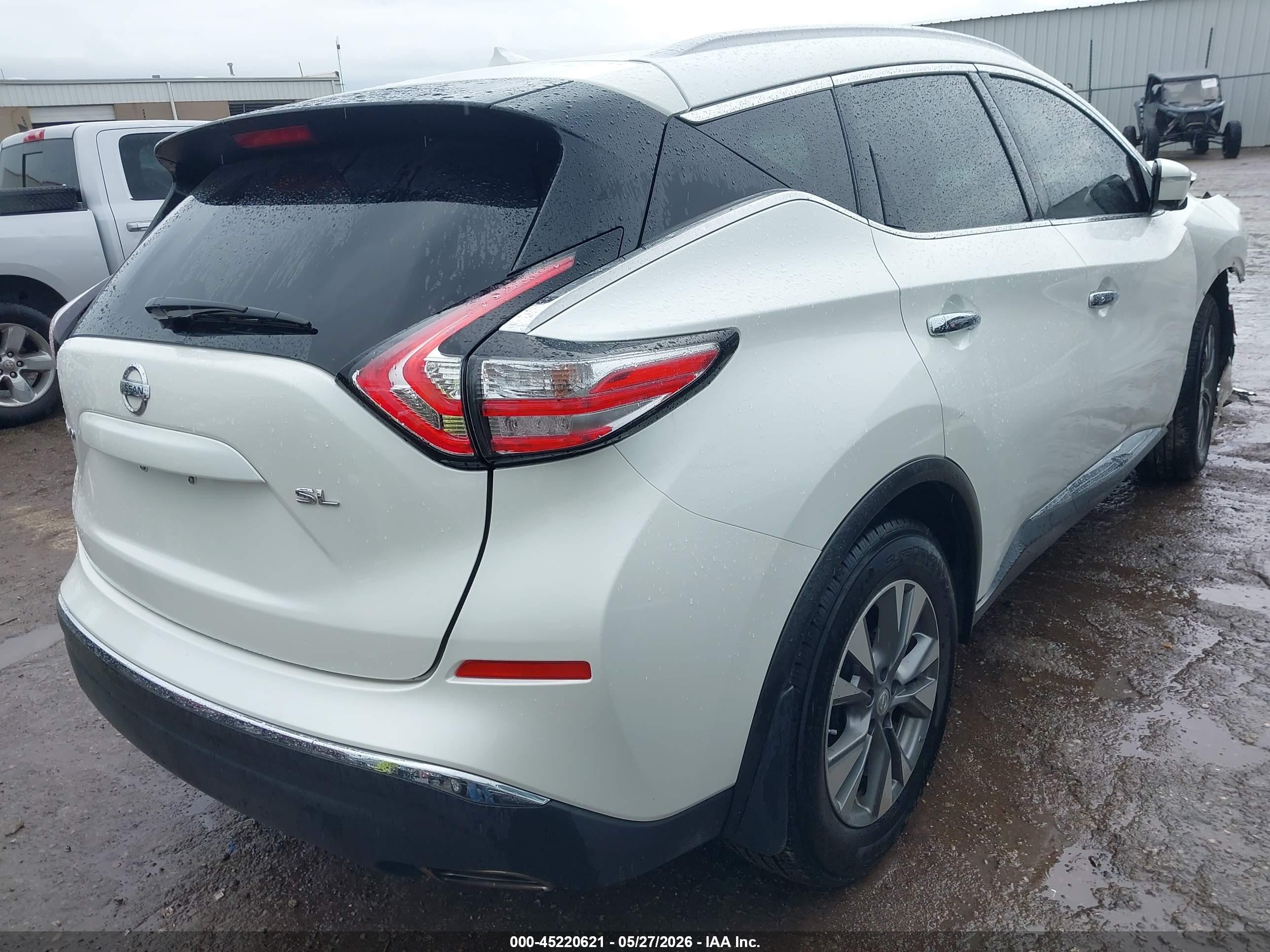 2015 Nissan Murano Sl White vin: 5N1AZ2MG0FN204821