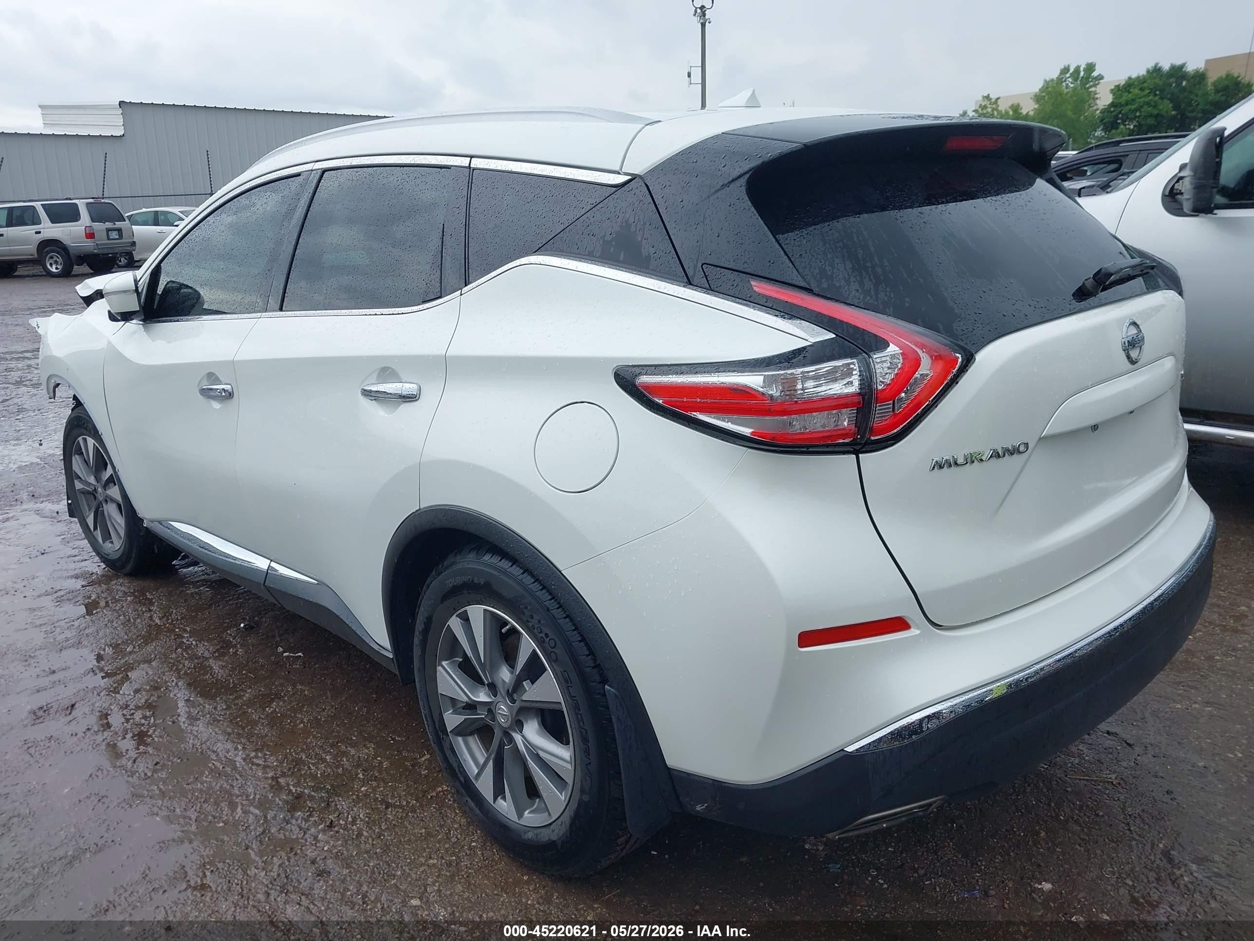 2015 Nissan Murano Sl White vin: 5N1AZ2MG0FN204821