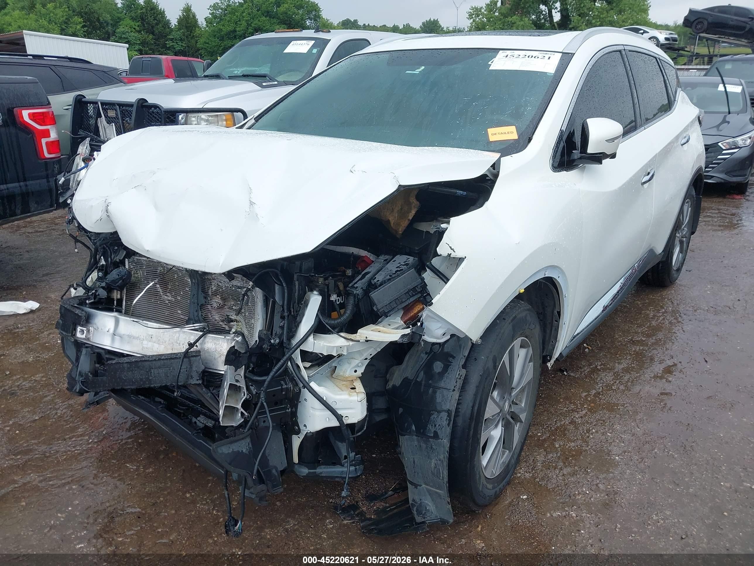 2015 Nissan Murano Sl White vin: 5N1AZ2MG0FN204821