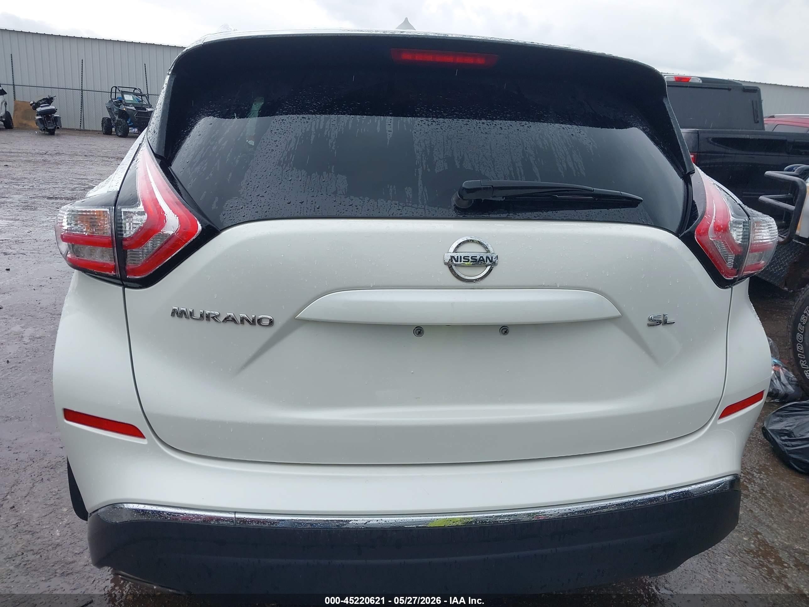 2015 Nissan Murano Sl White vin: 5N1AZ2MG0FN204821