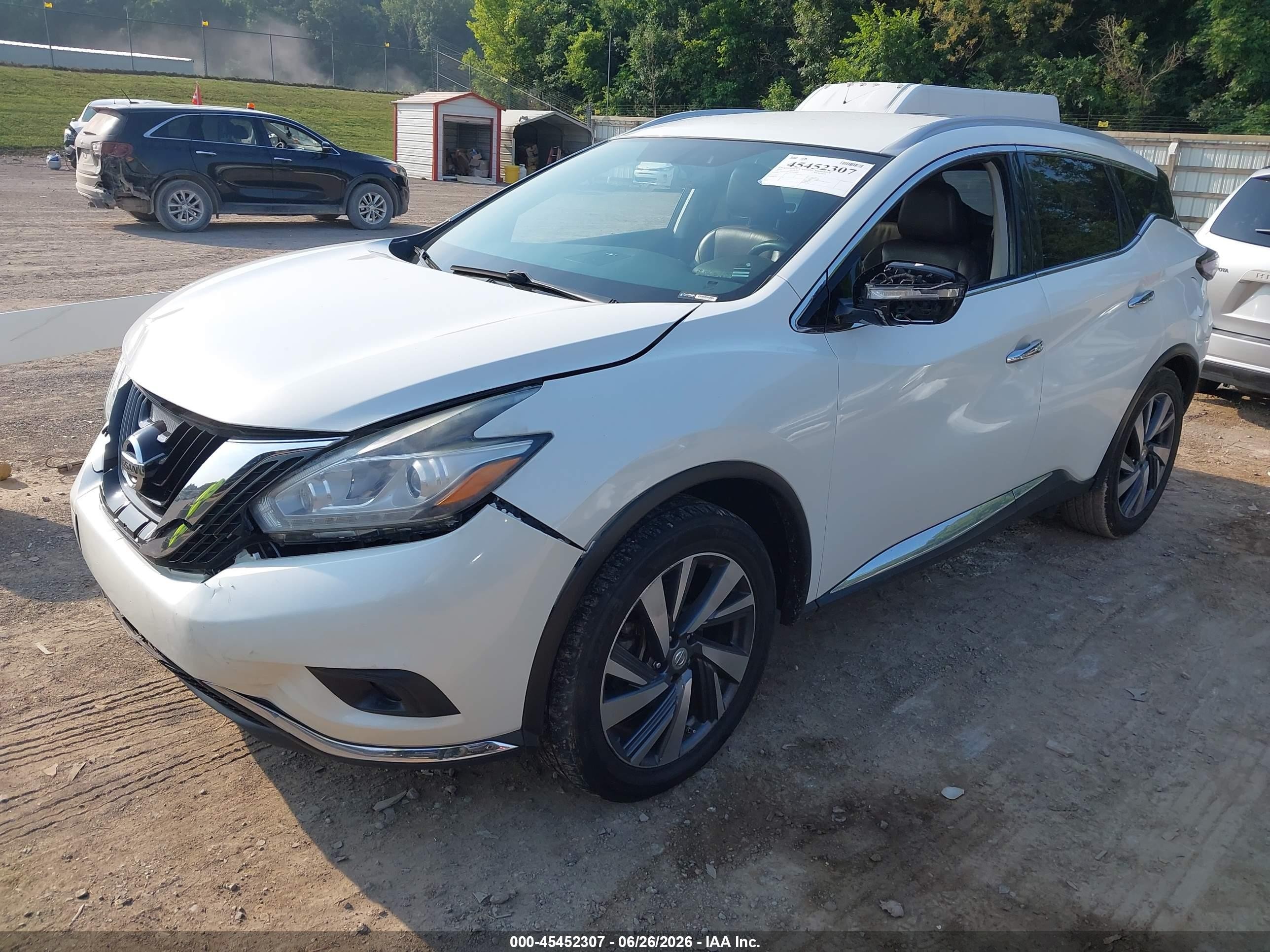2015 Nissan Murano Platinum White vin: 5N1AZ2MG0FN206603