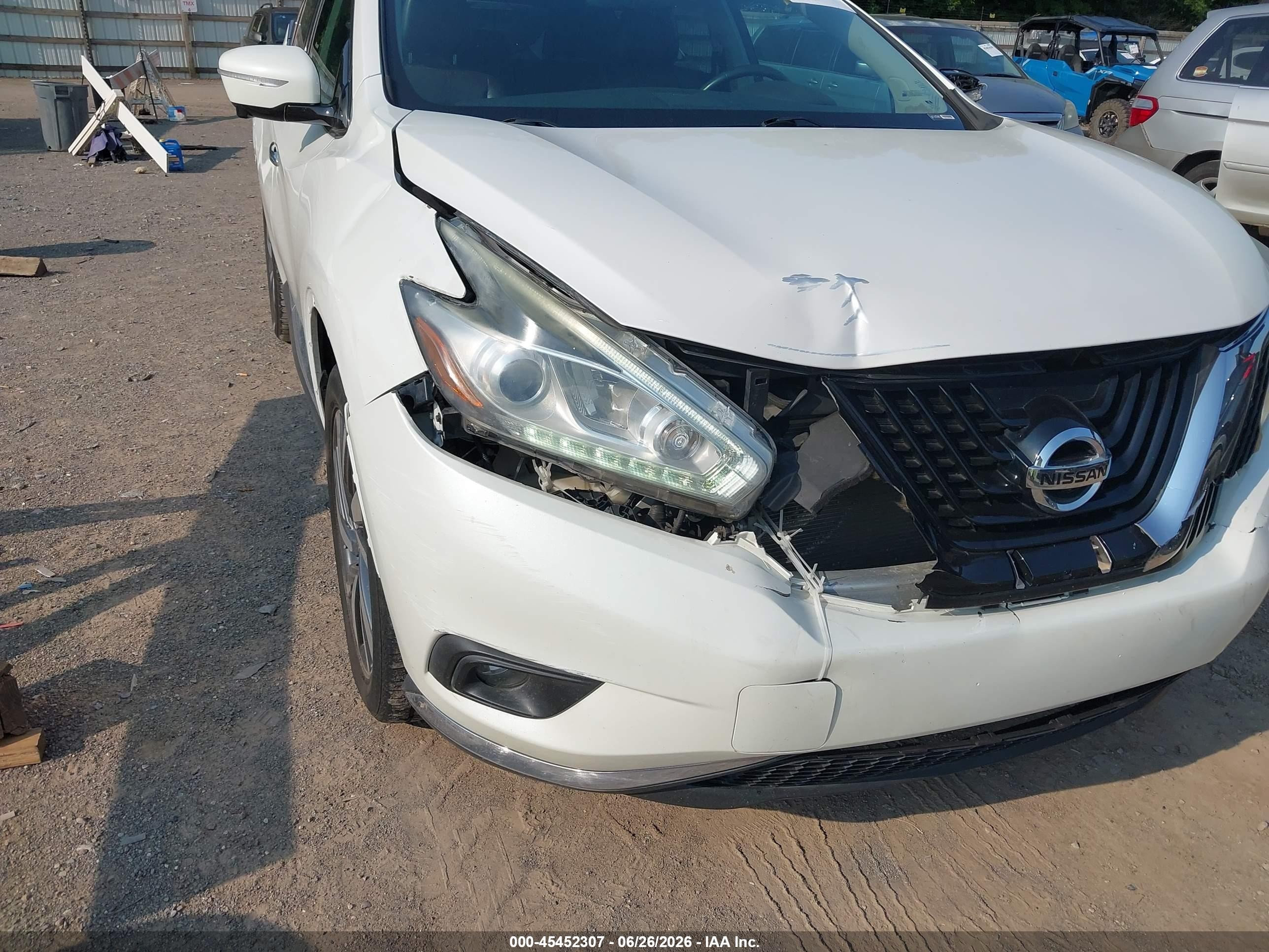2015 Nissan Murano Platinum White vin: 5N1AZ2MG0FN206603