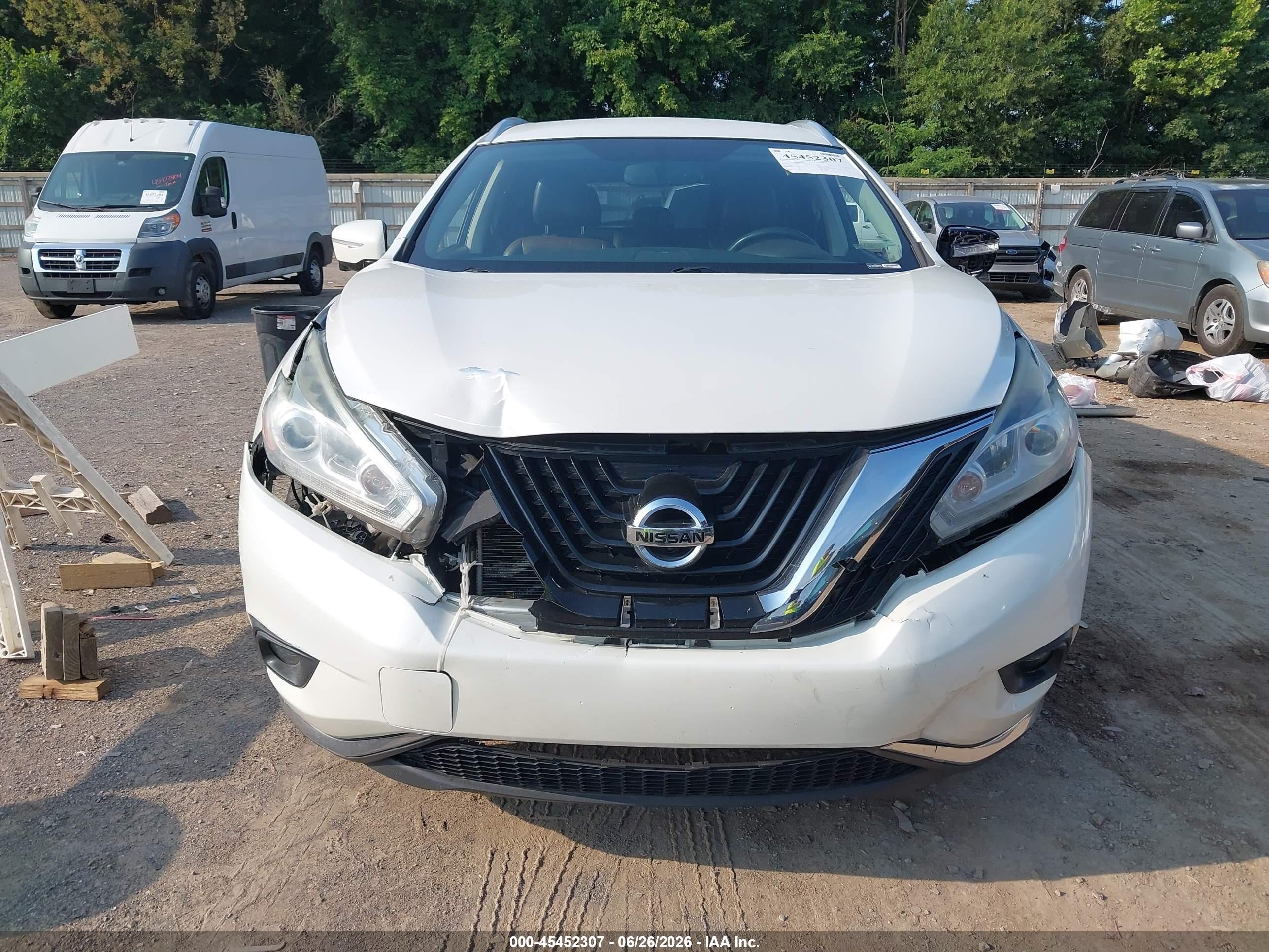 2015 Nissan Murano Platinum White vin: 5N1AZ2MG0FN206603