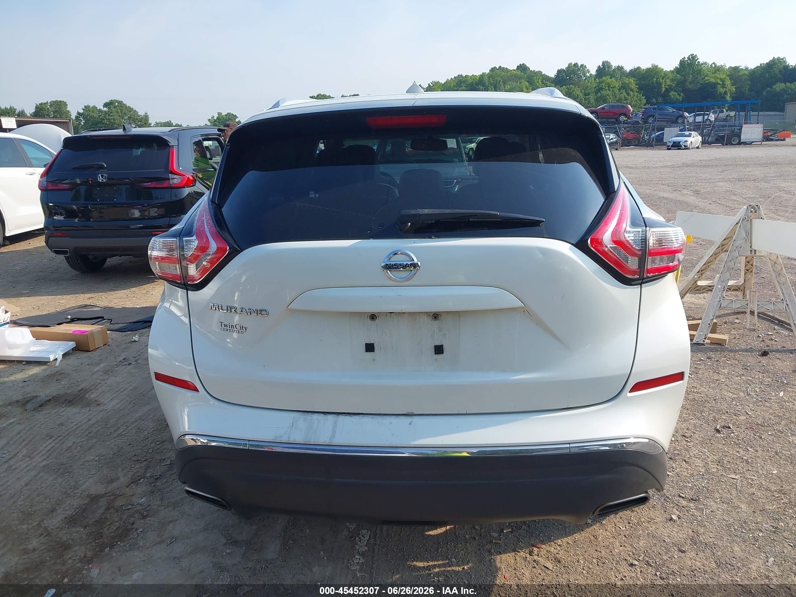 2015 Nissan Murano Platinum White vin: 5N1AZ2MG0FN206603