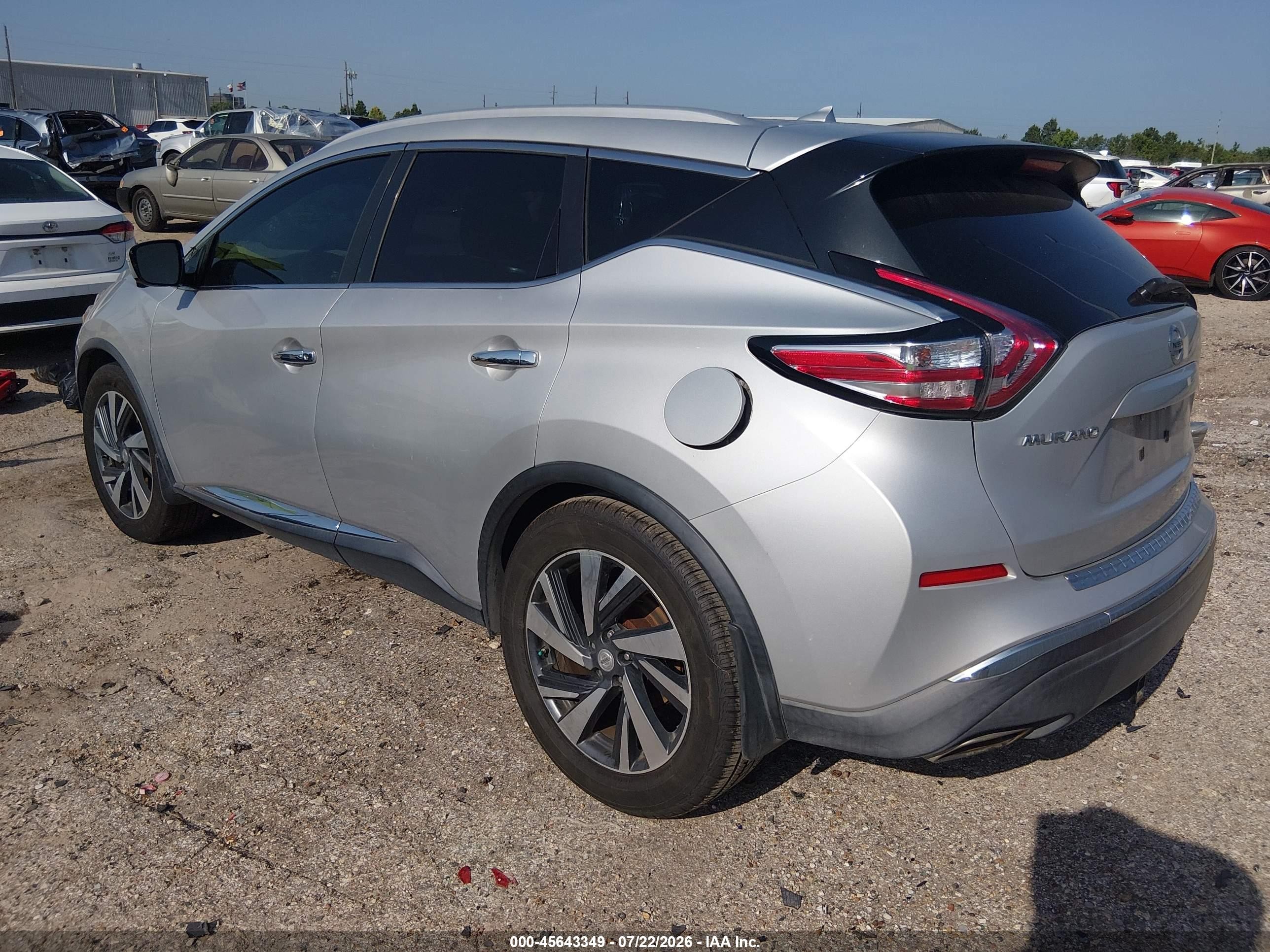 2015 Nissan Murano Platinum Silver vin: 5N1AZ2MG0FN222008