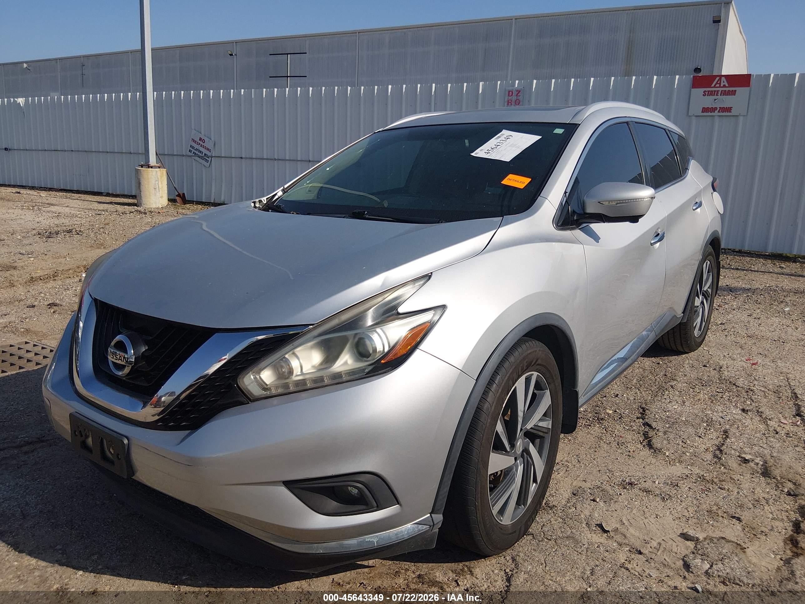 2015 Nissan Murano Platinum Silver vin: 5N1AZ2MG0FN222008