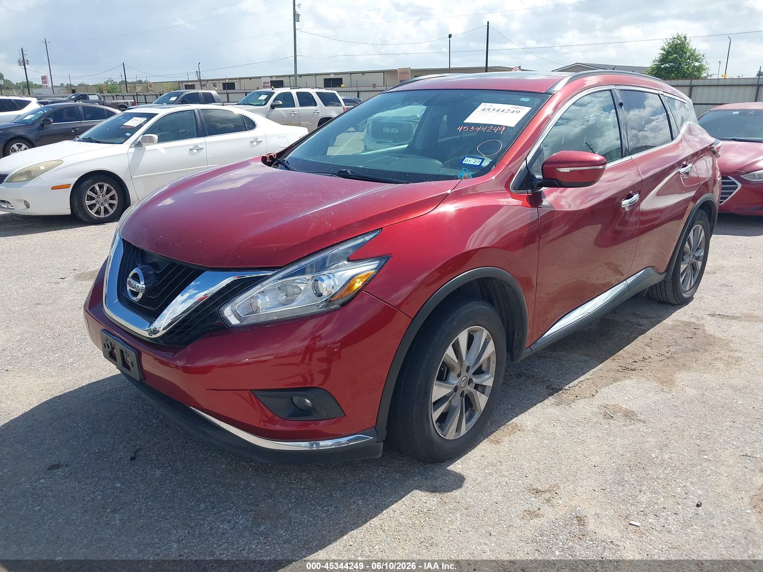 2015 Nissan Murano Sv Red vin: 5N1AZ2MG0FN243960
