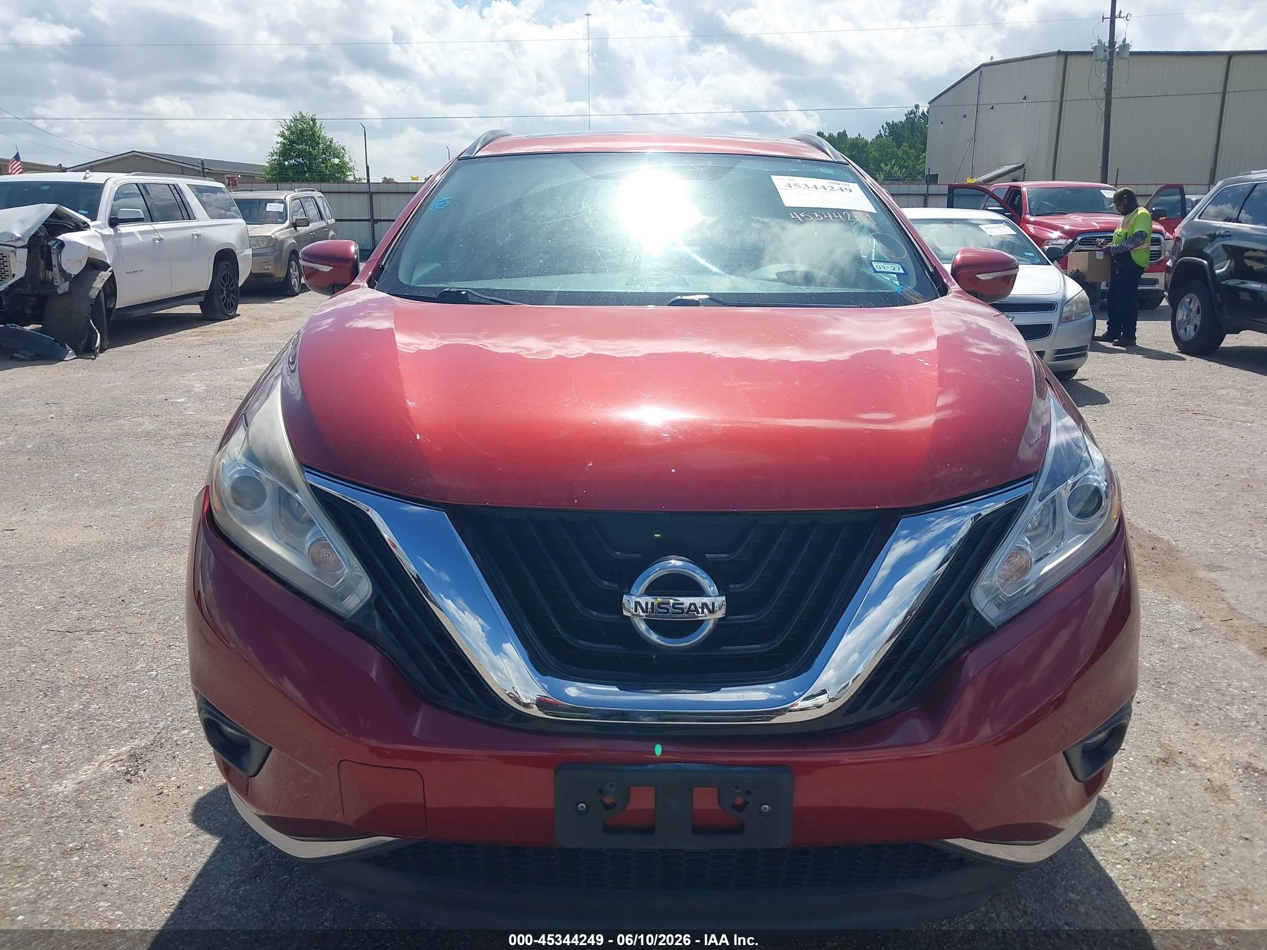 2015 Nissan Murano Sv Red vin: 5N1AZ2MG0FN243960