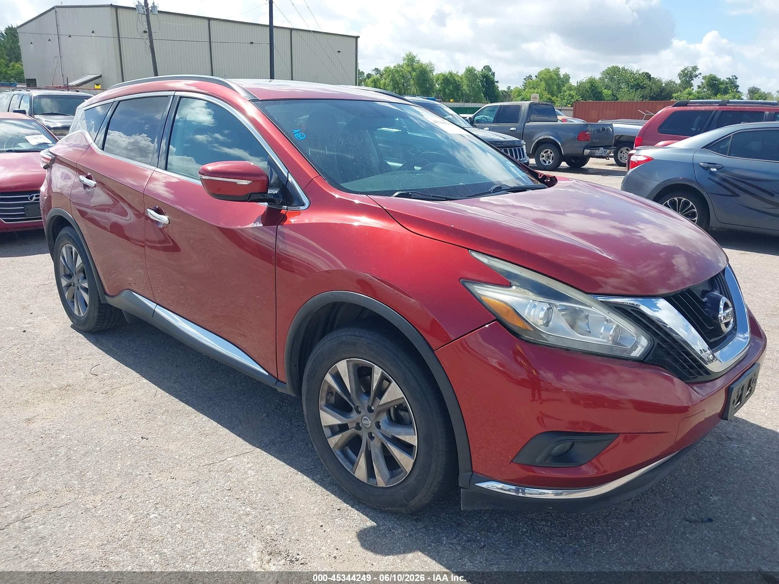 2015 Nissan Murano Sv Red vin: 5N1AZ2MG0FN243960