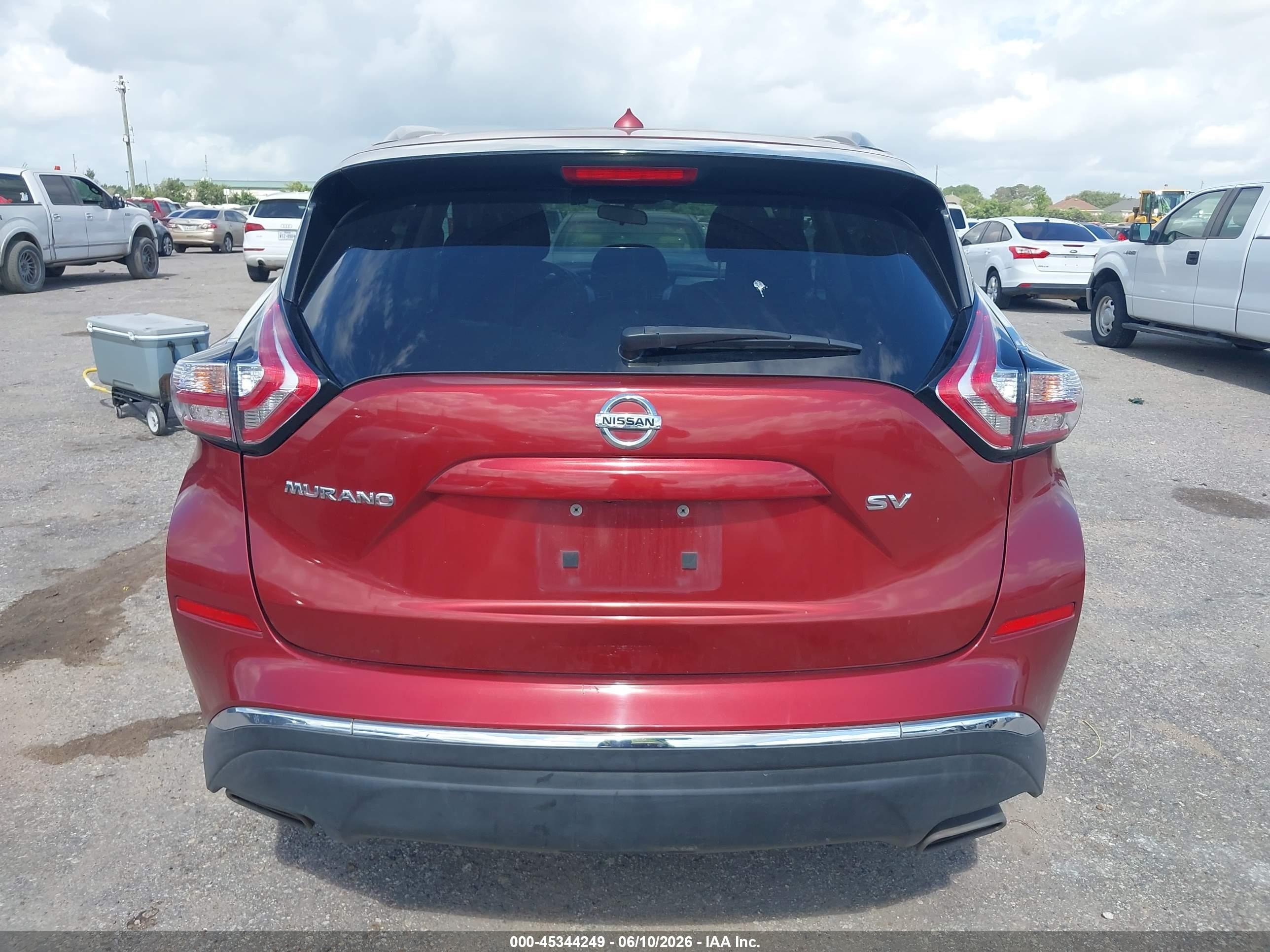 2015 Nissan Murano Sv Red vin: 5N1AZ2MG0FN243960
