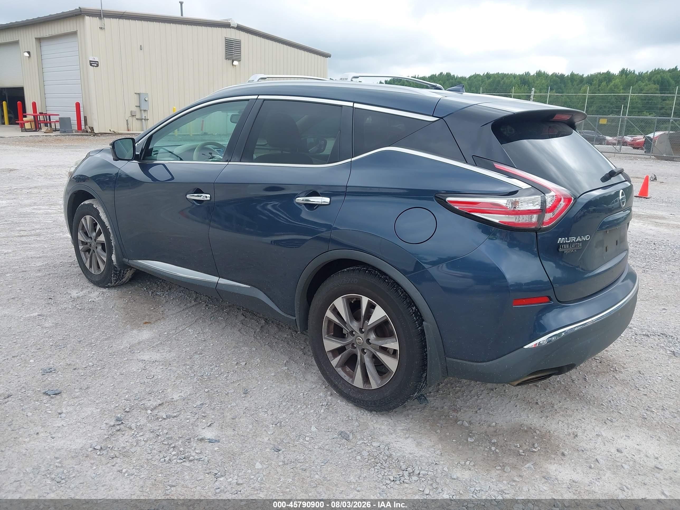 2015 Nissan Murano Sl Blue vin: 5N1AZ2MG0FN275520