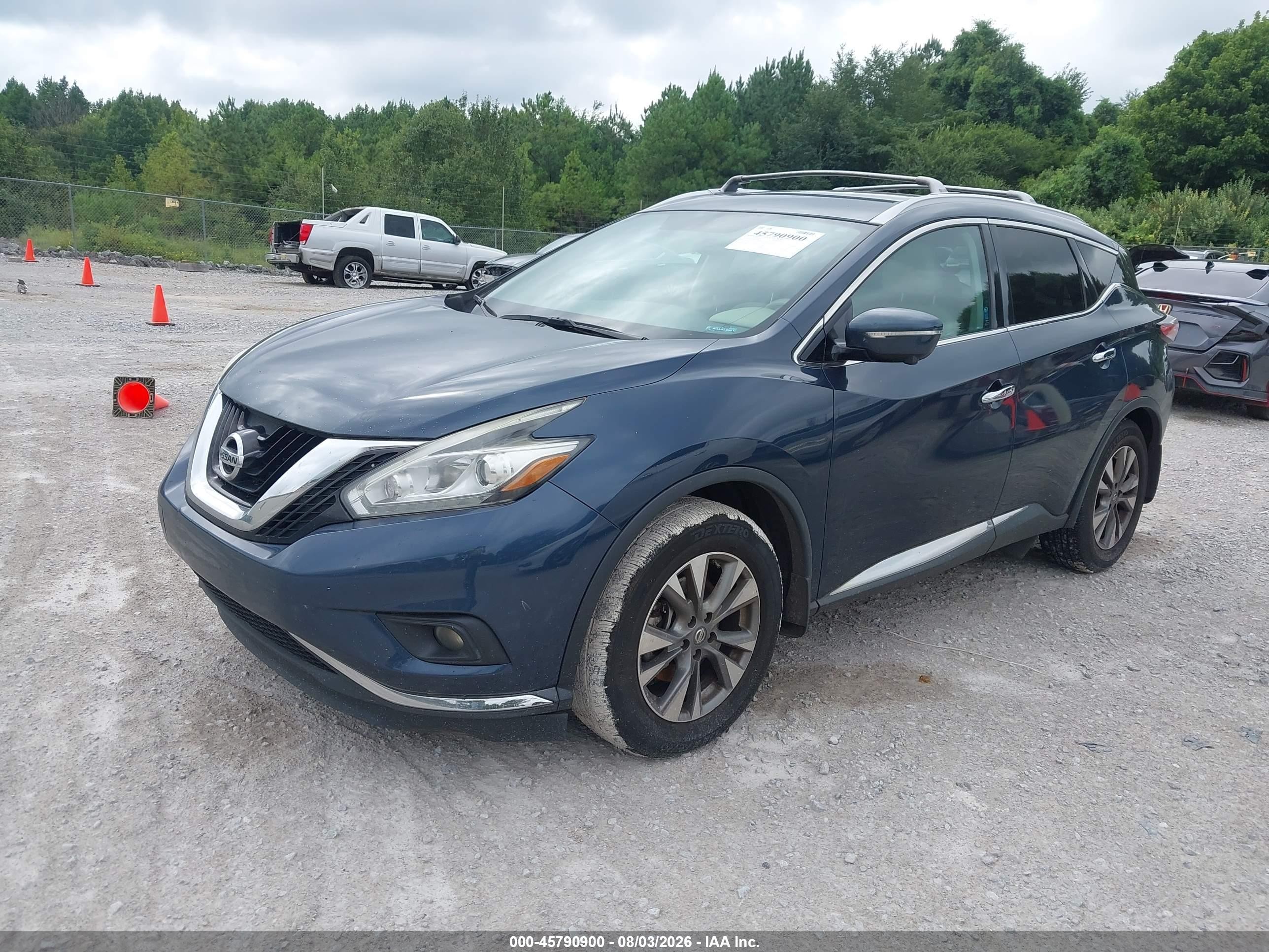 2015 Nissan Murano Sl Blue vin: 5N1AZ2MG0FN275520