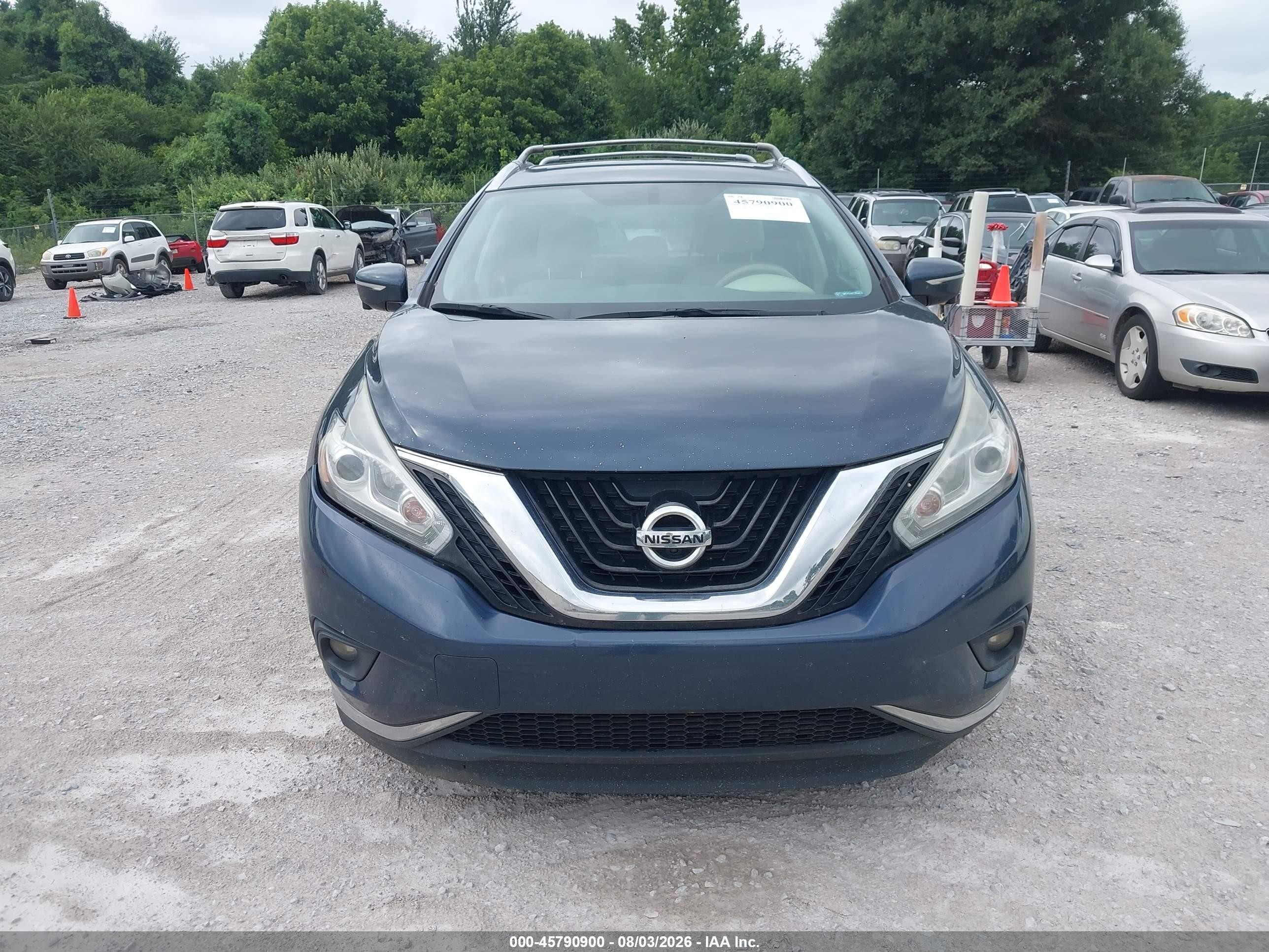 2015 Nissan Murano Sl Blue vin: 5N1AZ2MG0FN275520
