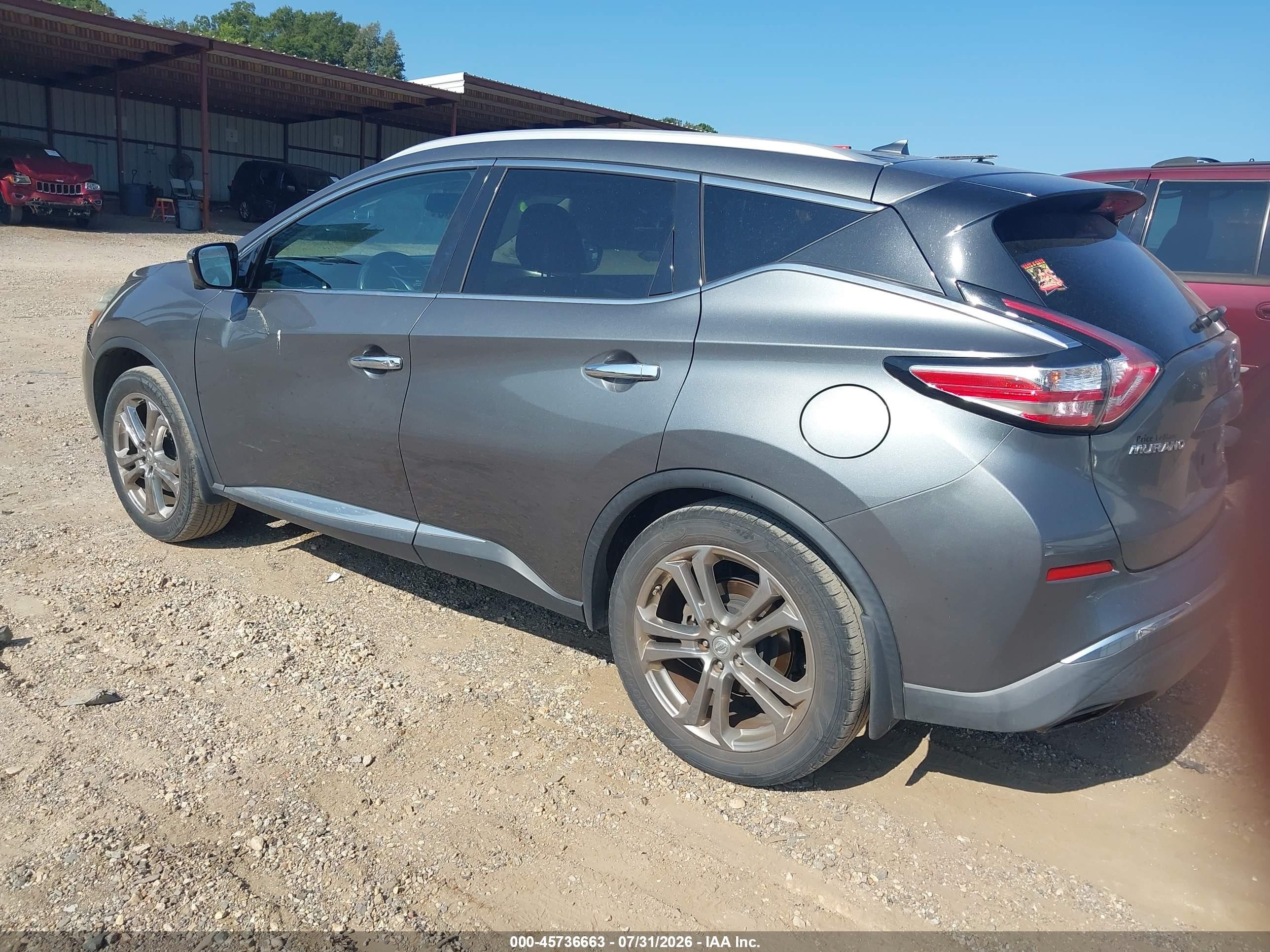 2015 Nissan Murano Platinum/s/sl/sv Gray vin: 5N1AZ2MG0FN285691