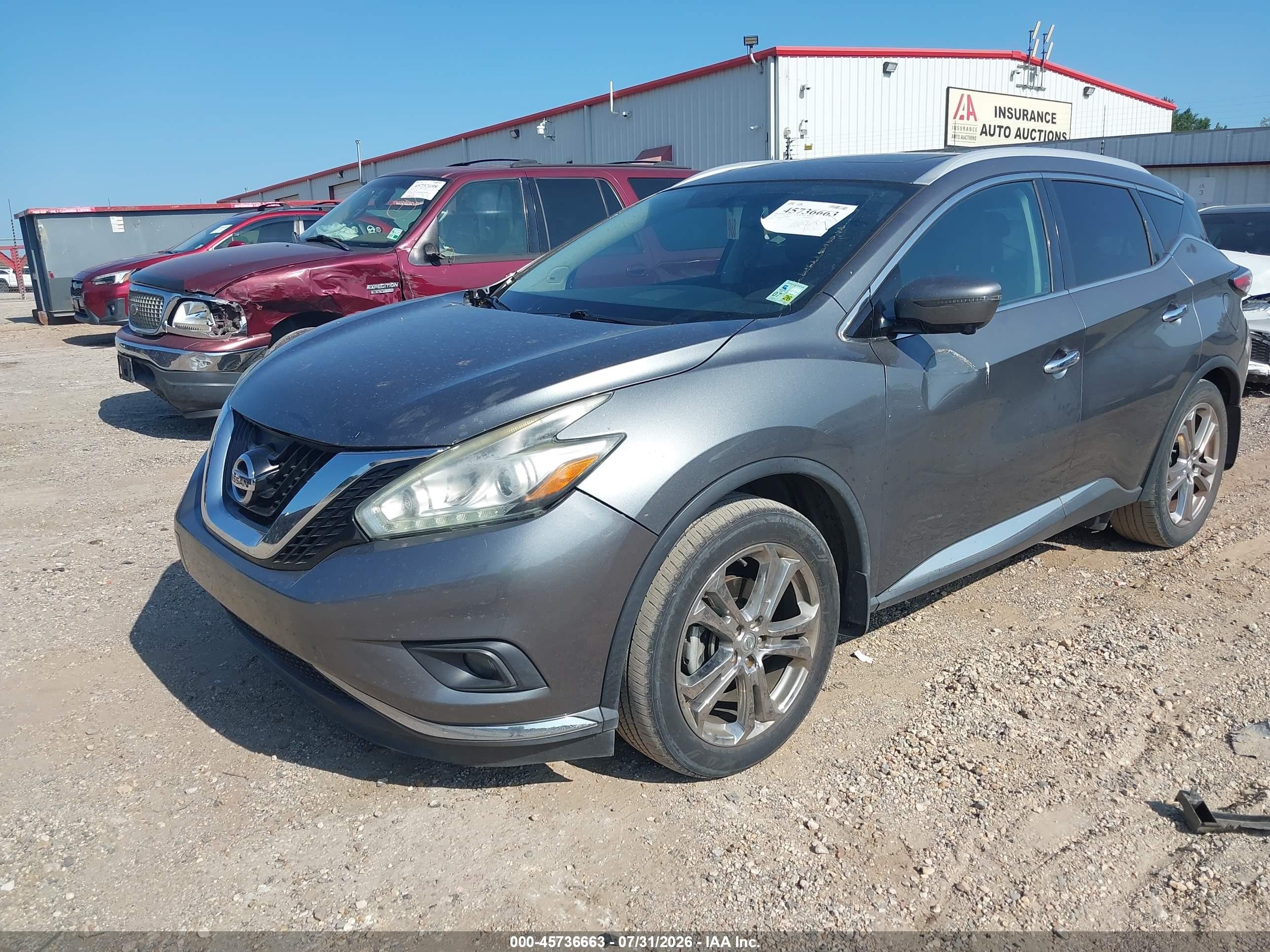 2015 Nissan Murano Platinum/s/sl/sv Gray vin: 5N1AZ2MG0FN285691