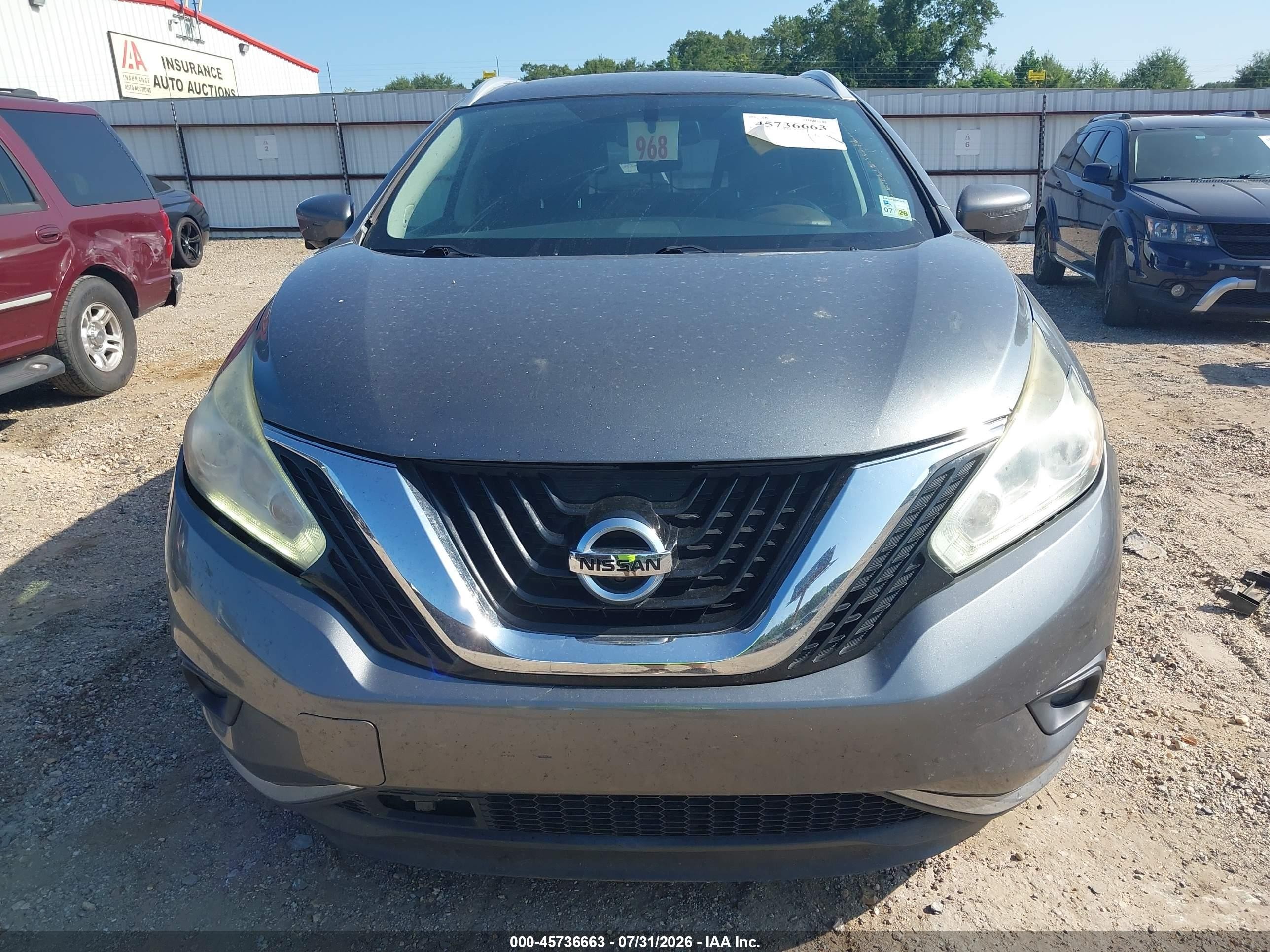 2015 Nissan Murano Platinum/s/sl/sv Gray vin: 5N1AZ2MG0FN285691